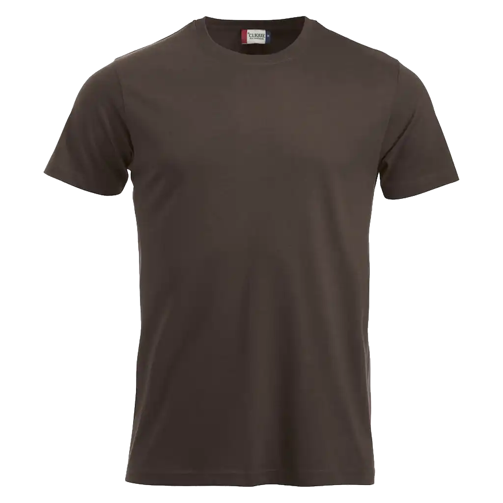 Tummanruskea Clique New Classic-T – mukava ja kestävä t-paita painatuksella
