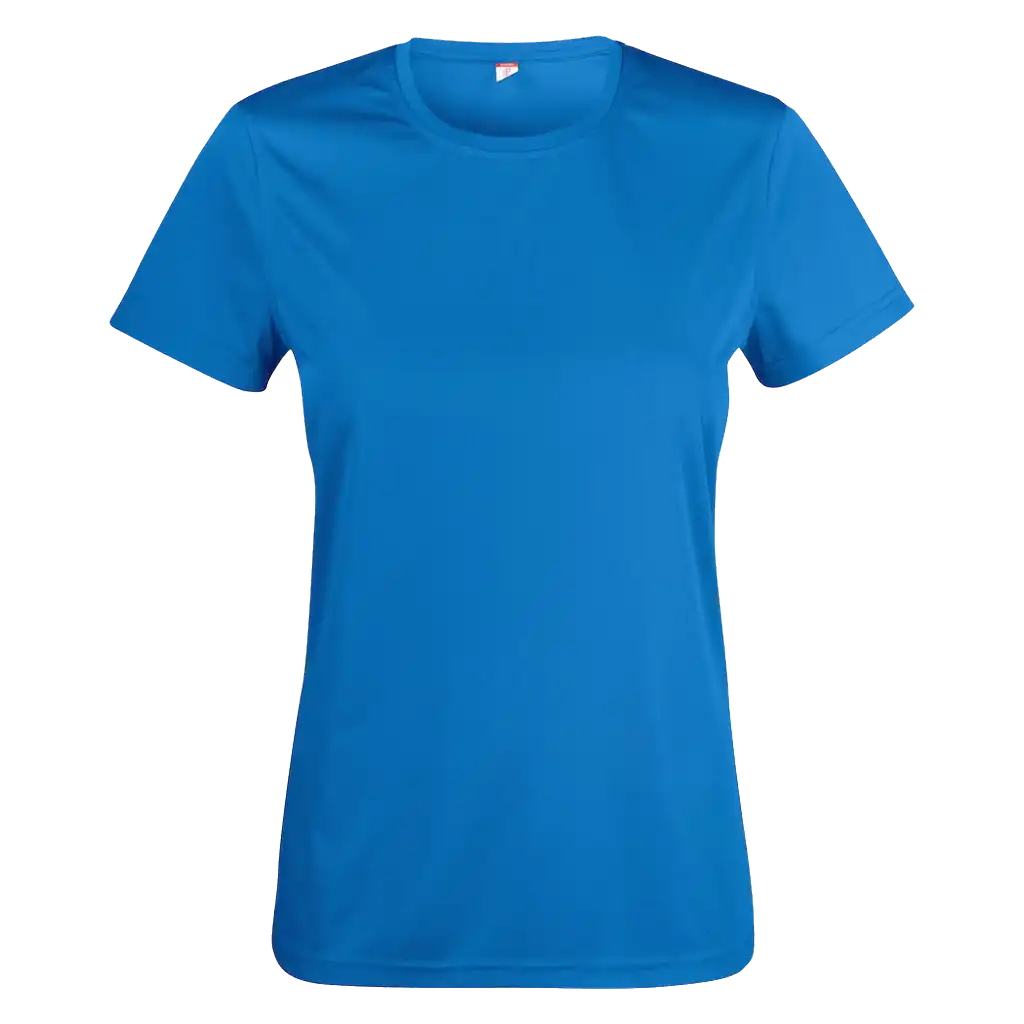 Keskisininen Clique Basic Active-T Women 029039 – hengittävä ja kestävä naisten urheilupaita painettuna