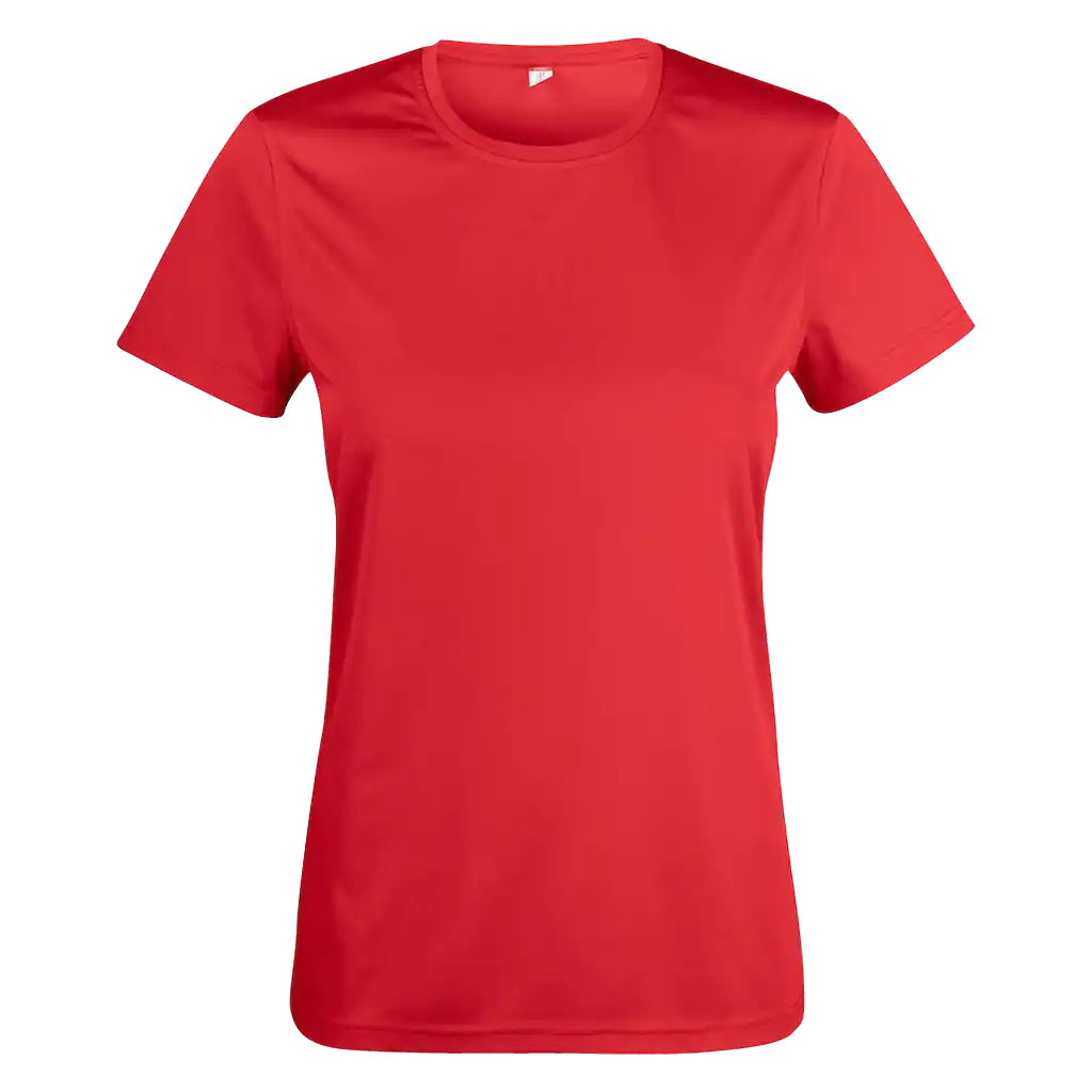 Punainen Clique Basic Active-T Women 029039 – laadukas naisten t-paita painatuksella tapahtumiin tai urheiluun