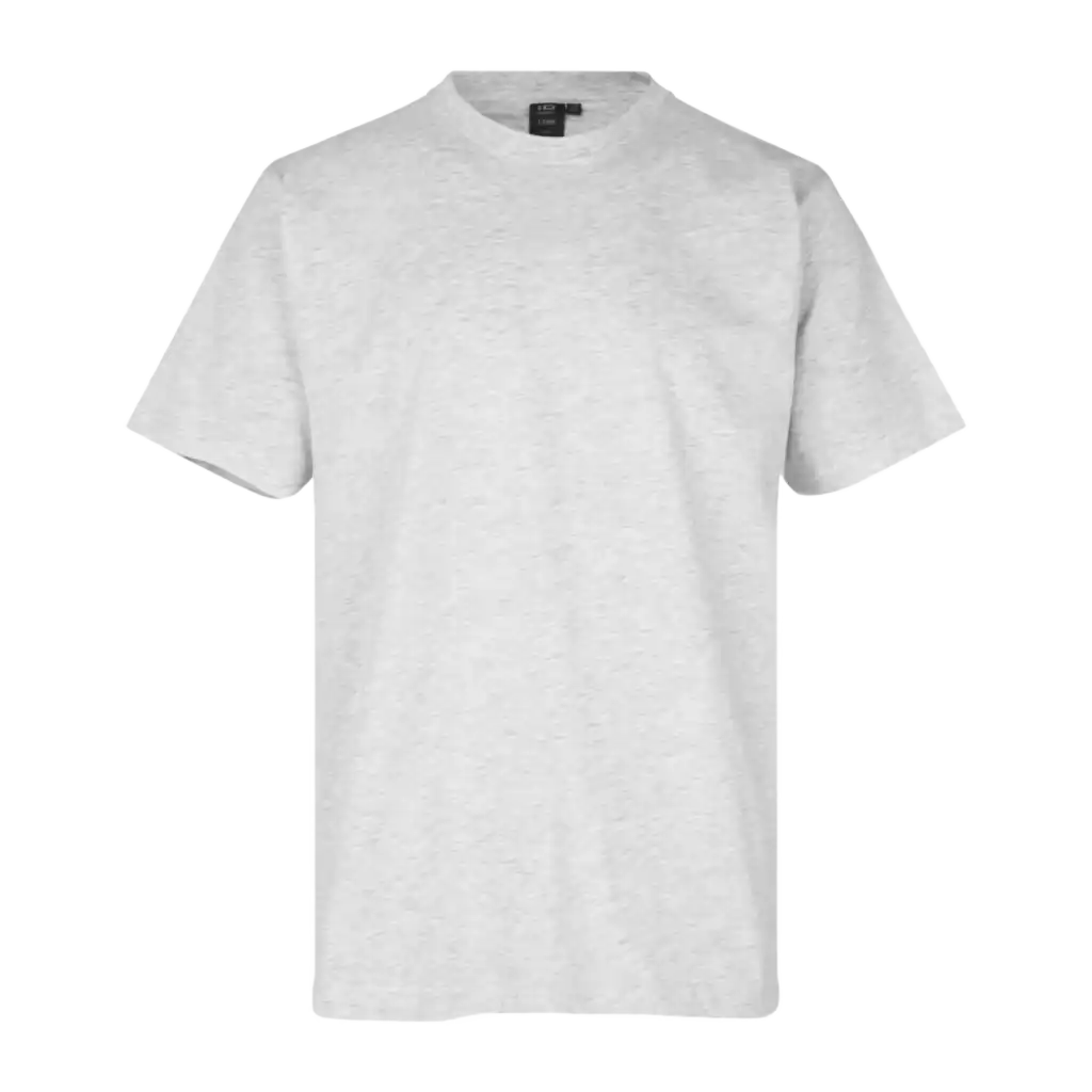 ID® T-TIME® T-shirt 0510 Snow Melange – vaalea t-paita omalla logolla yrityksille