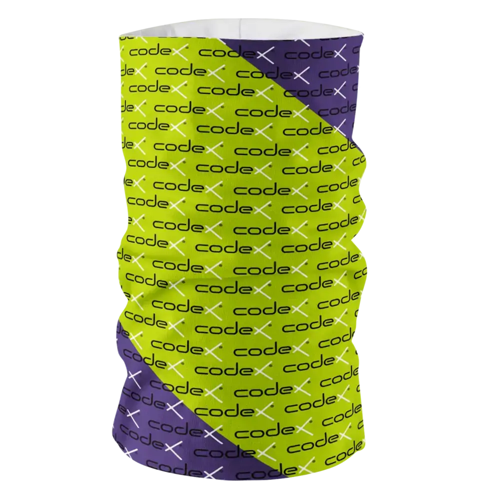 Ohut ja kevyt Premium Light -putkihuivi kirkkaalla, kustomoidulla  omalla logolla ja kuviolla.