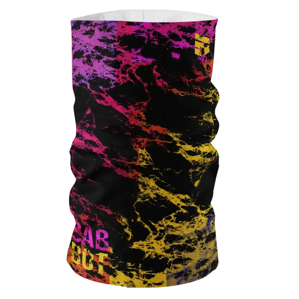 Värikäs Premium Light -tuubihuivi omalla näyttävällä design-painatuksella