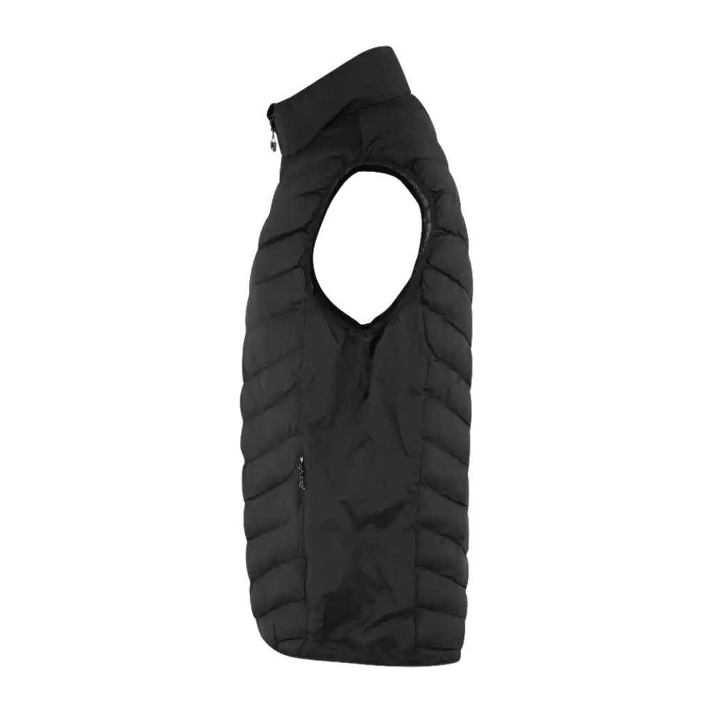 Musta Bodywarmer Stretch liivi sivukuva – brodeerattu logo omalla logolla (0892)