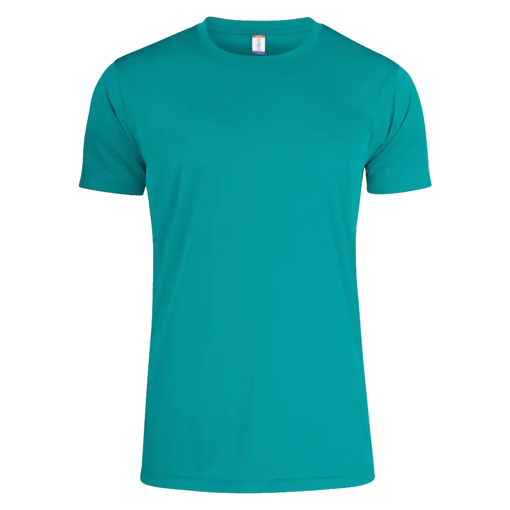 Clique Basic Active-T miesten laguuni t-paita – kevyt ja mukava tekninen paita omalla logolla