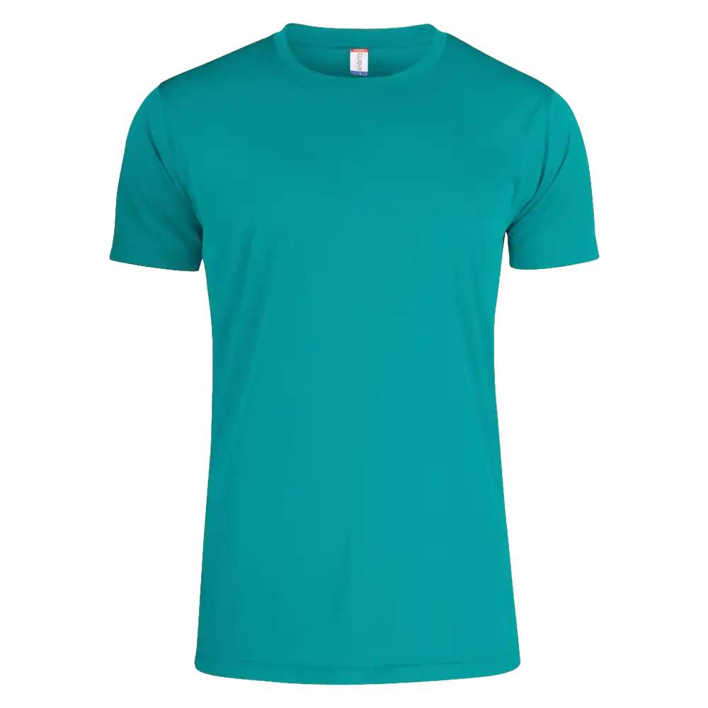 Clique Basic Active-T miesten laguuni t-paita – kevyt ja mukava tekninen paita omalla logolla