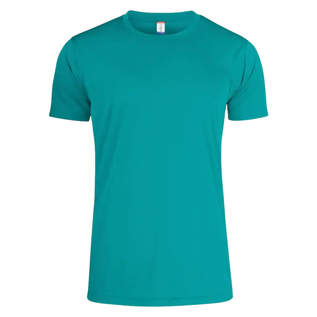 Clique Basic Active-T miesten laguuni t-paita – kevyt ja mukava tekninen paita omalla logolla