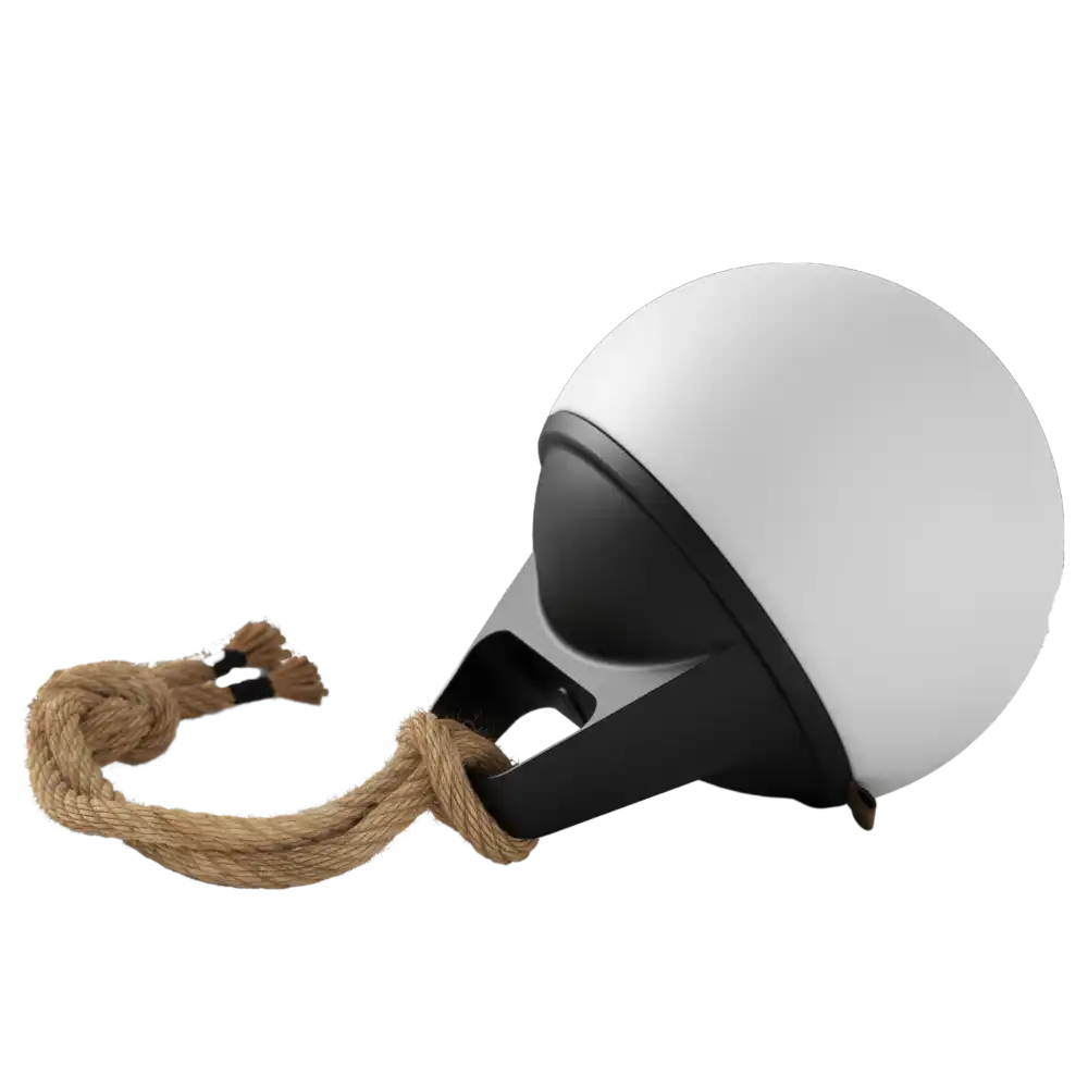 SACKit Light 150 design-valaisin sammutettuna, nÀkyvissÀ tyylikÀs muotoilu