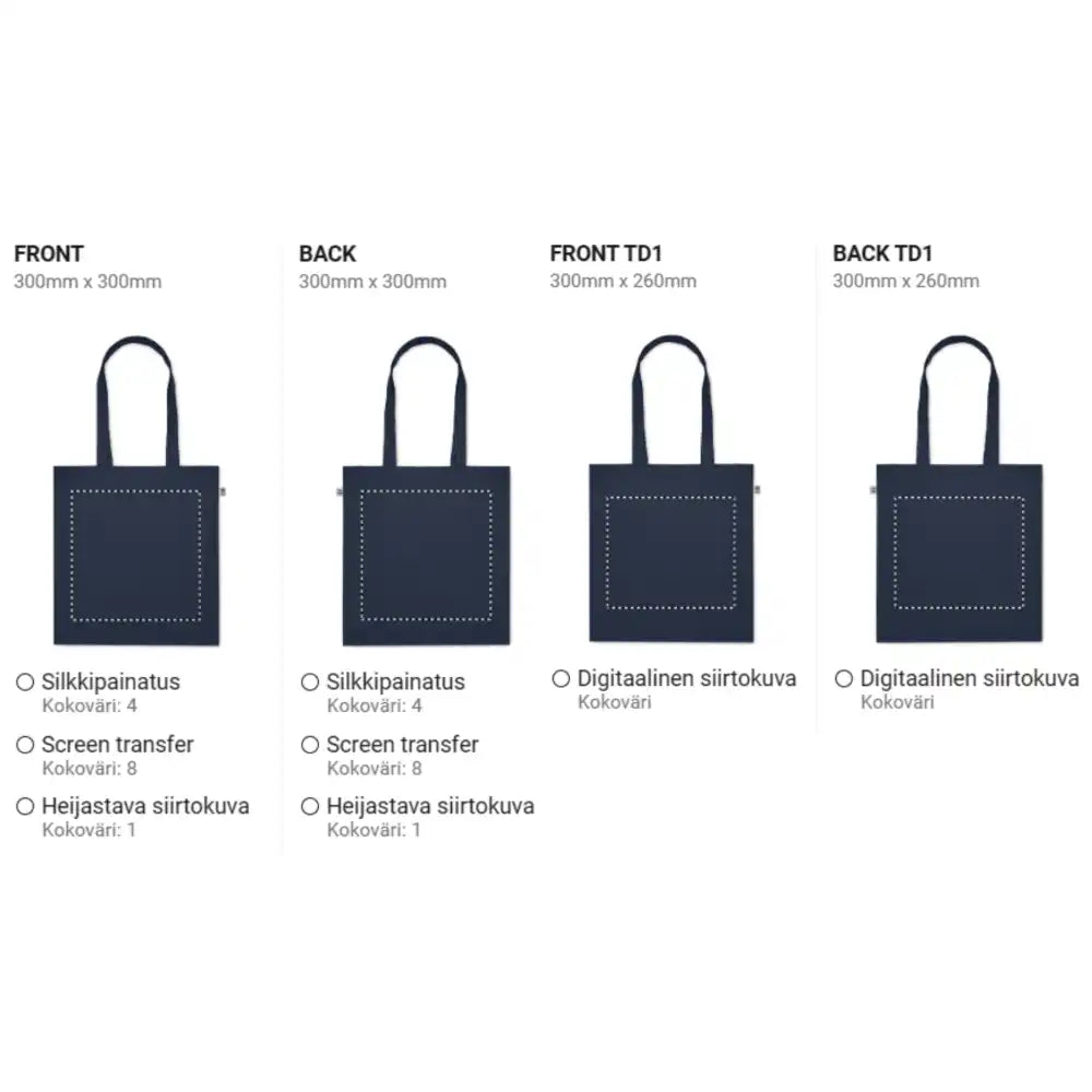 Luomupuuvillasta valmistettu ostoskassi 220 gr/m² alk.3.95€ - KOTI JA HYVINVOINTI