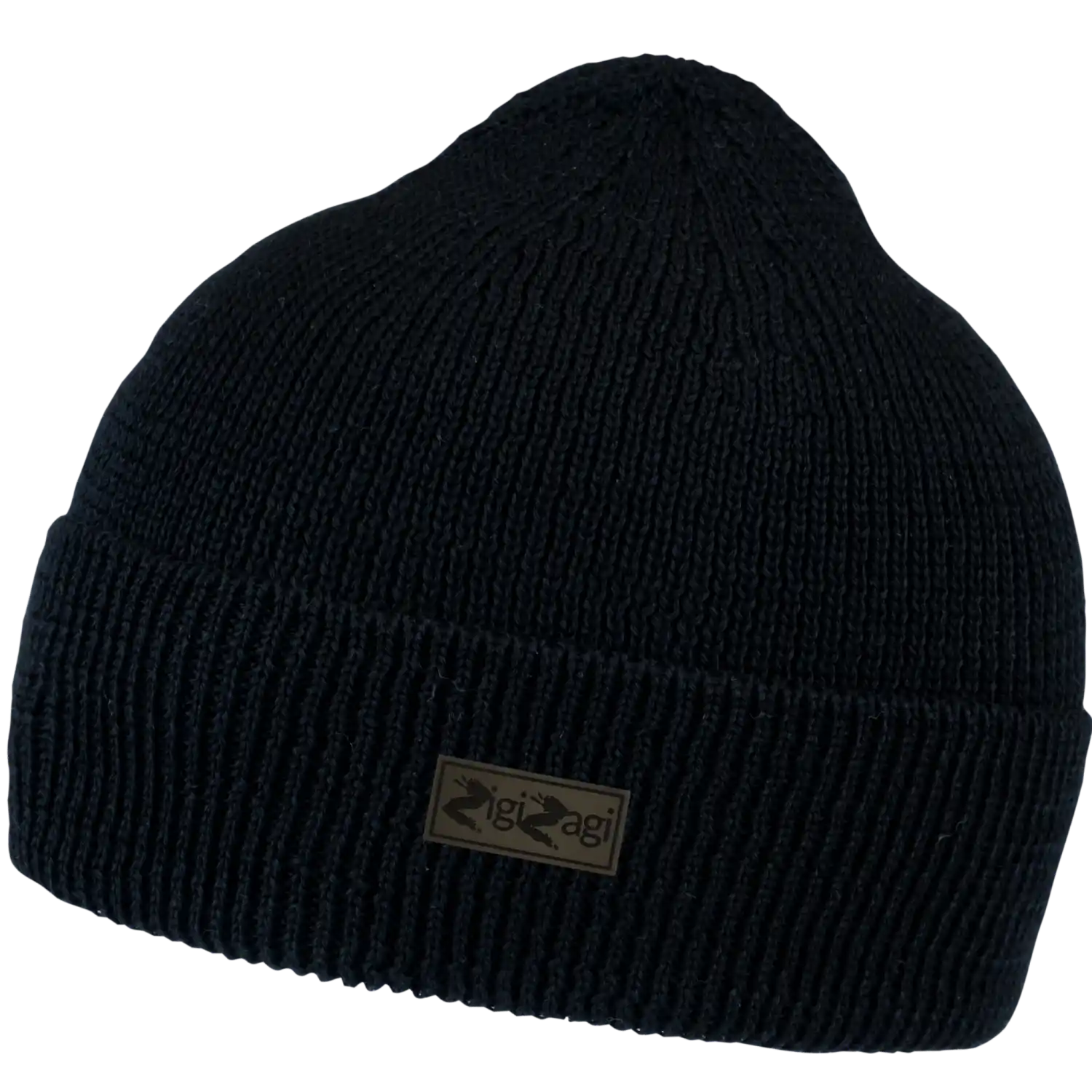 Musta Kuru 100% Merinovillapipo omalla logolla - Matta musta lasermerkillä nahkaan toteutettu oma logo.