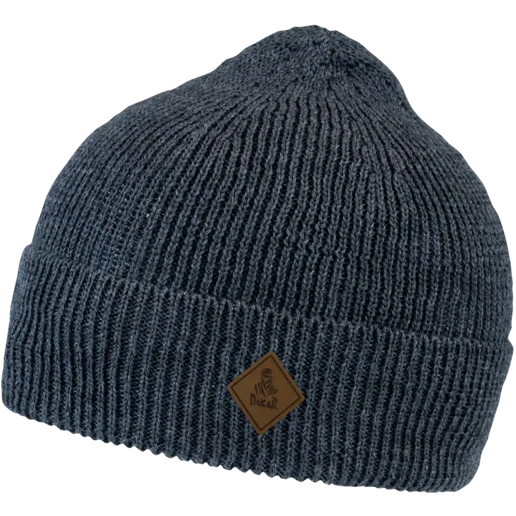 Kuru tummanharmaa 100% Merinovillapipo omalla logolla - Ruskealla lasermerkillä toteutettu oma logo.