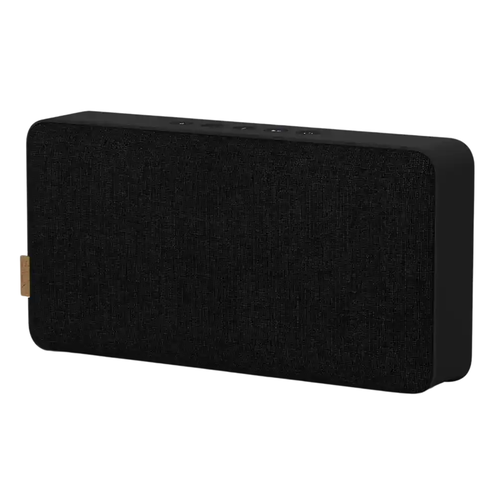 Musta SACKit Move 150 Bluetooth-kaiutin vaihdettavalla Kvadrat-etukankaalla