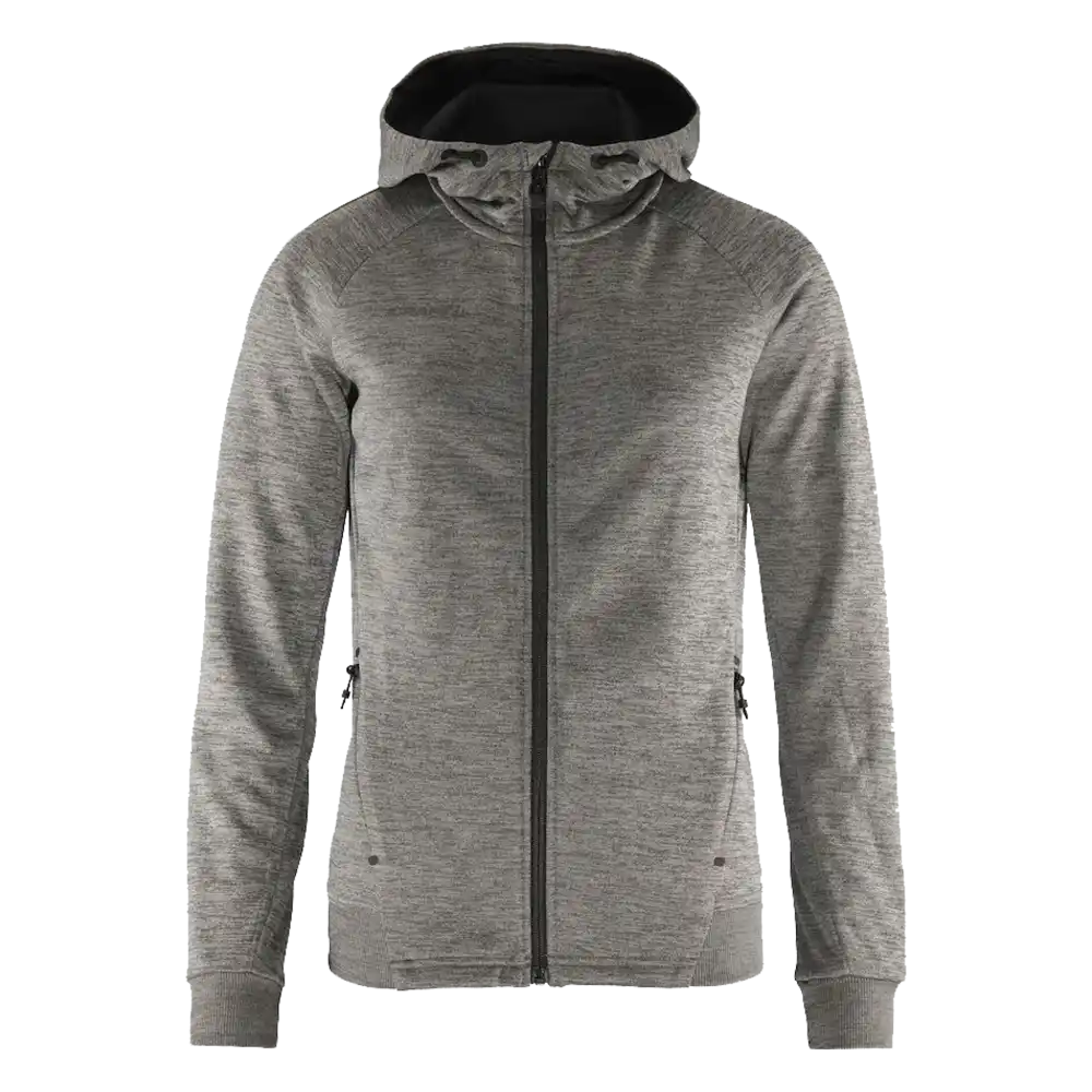 Takki omalla logolla - CRAFT ADV UNIFY FZ HOOD W Dark Grey Melange -ZigiZagi