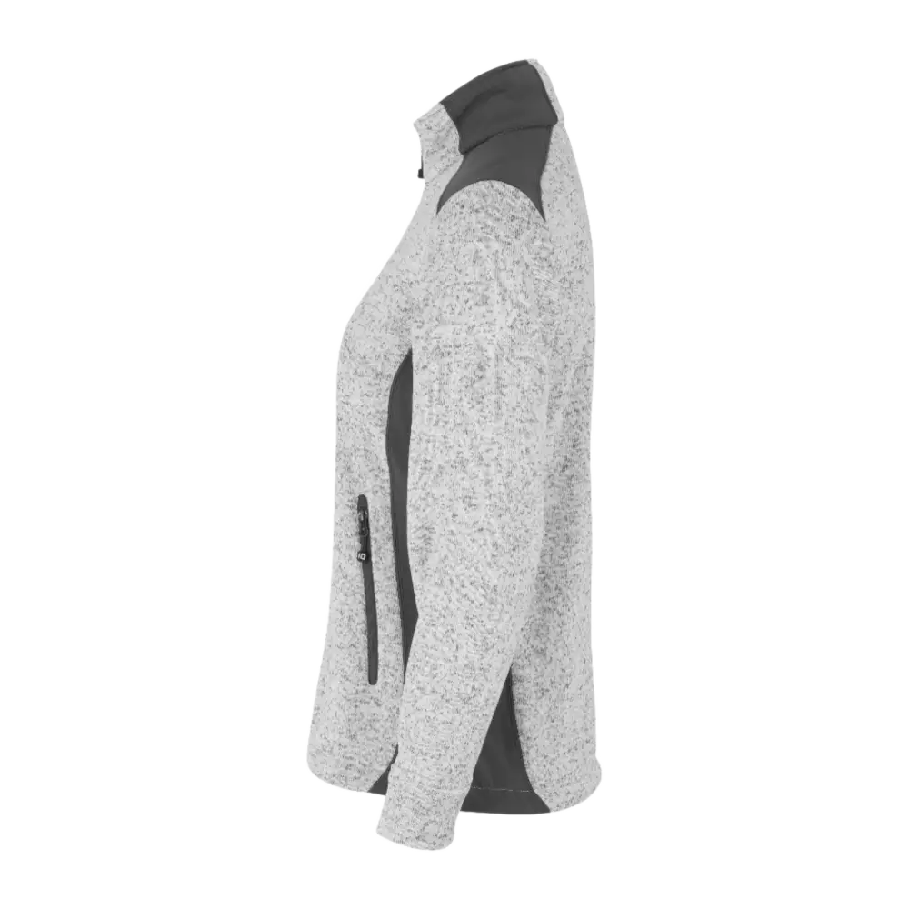 ID® Cardigan Knit Fleece 0851 omalla logolla – Anthracite melange – sivusta