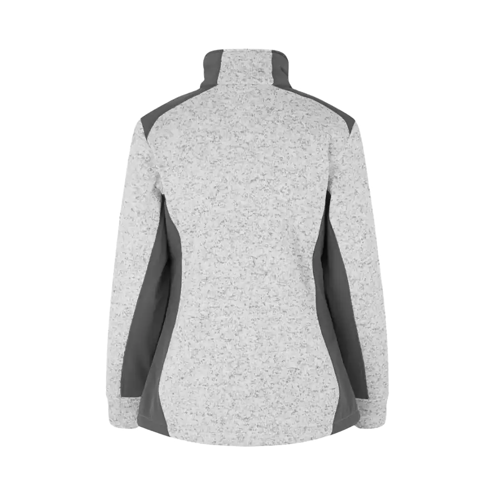 ID® Cardigan Knit Fleece 0851 omalla logolla– Anthracite melange – takaa