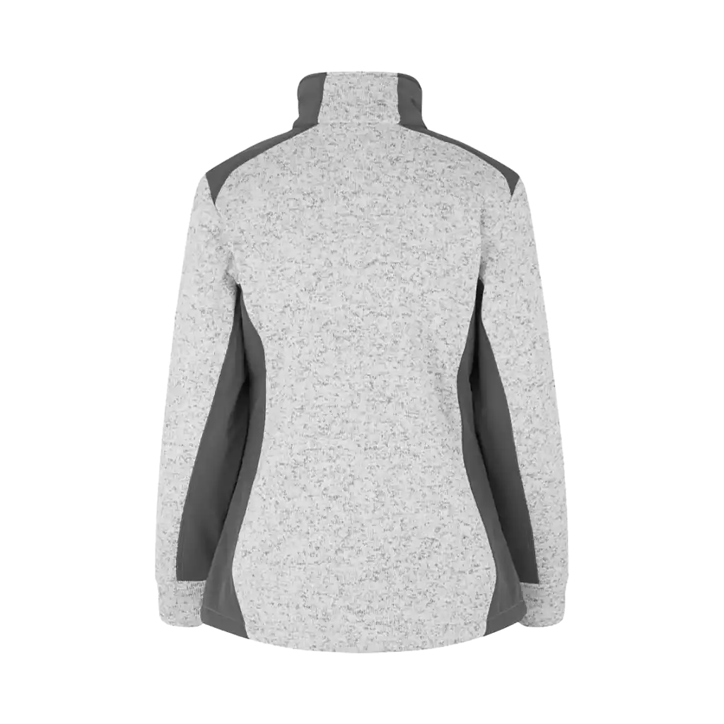 ID® Cardigan Knit Fleece 0851 omalla logolla– Anthracite melange – takaa