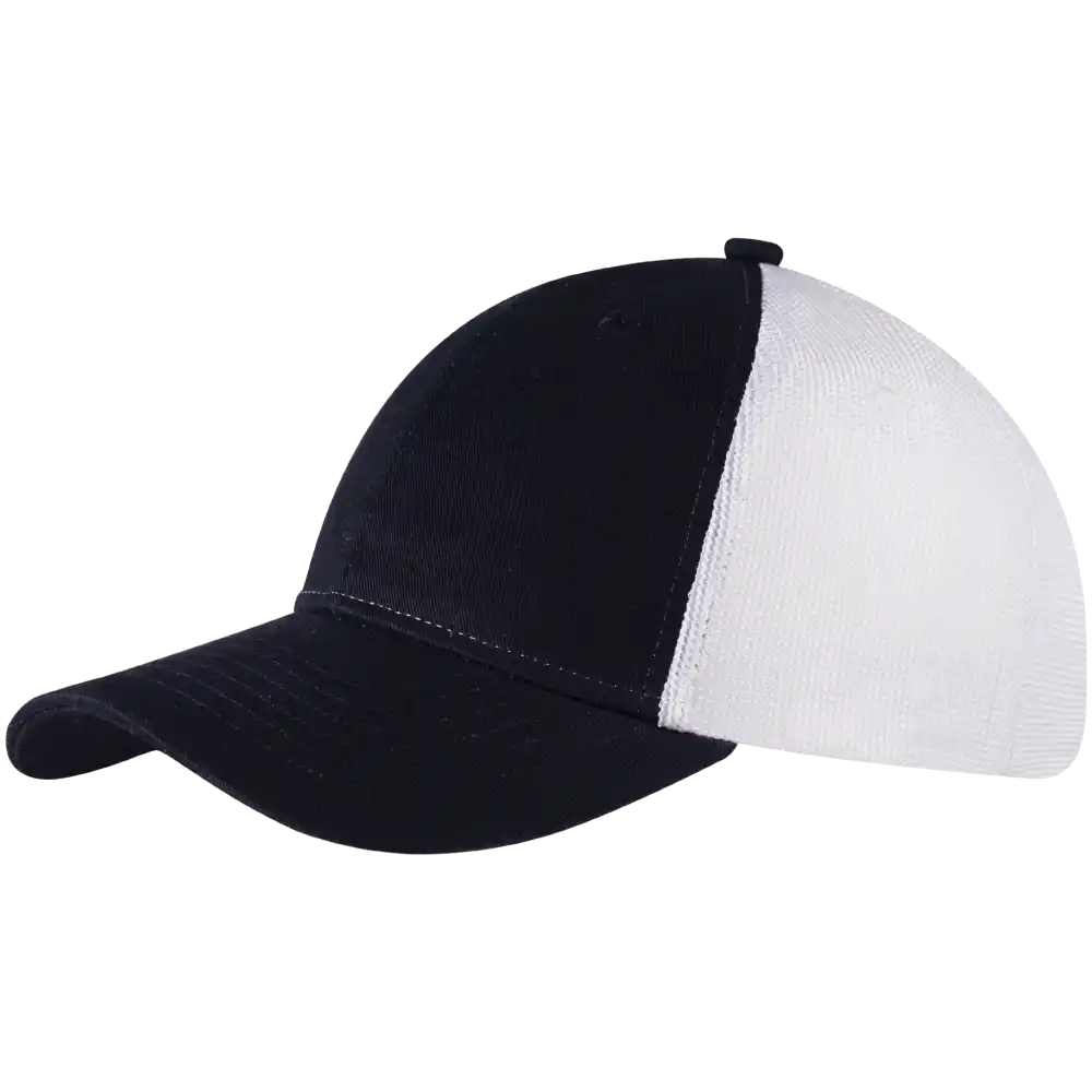 NewMesh trucker lippis musta-valkoinen omalla logolla-ZigiZagi