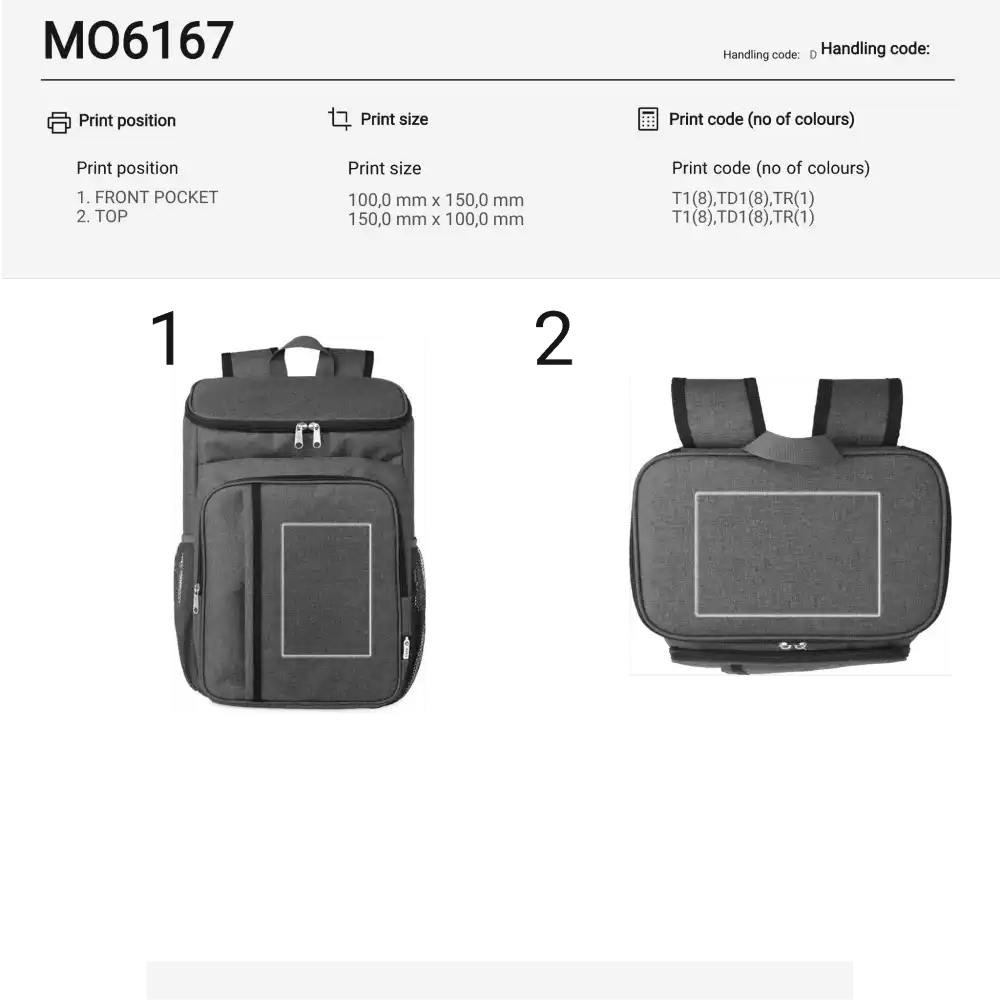 MONTECOOL-kylmÀlaukun painoalueet logolle: ylÀosa ja etupuoli mittoineen