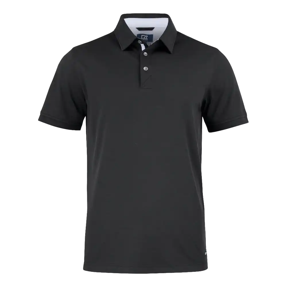 CUTTER & BUCK ADVANTAGE PREMIUM PIKEE MUSTA-laadukas pikeepaita-omalla logolla-ZigiZagi