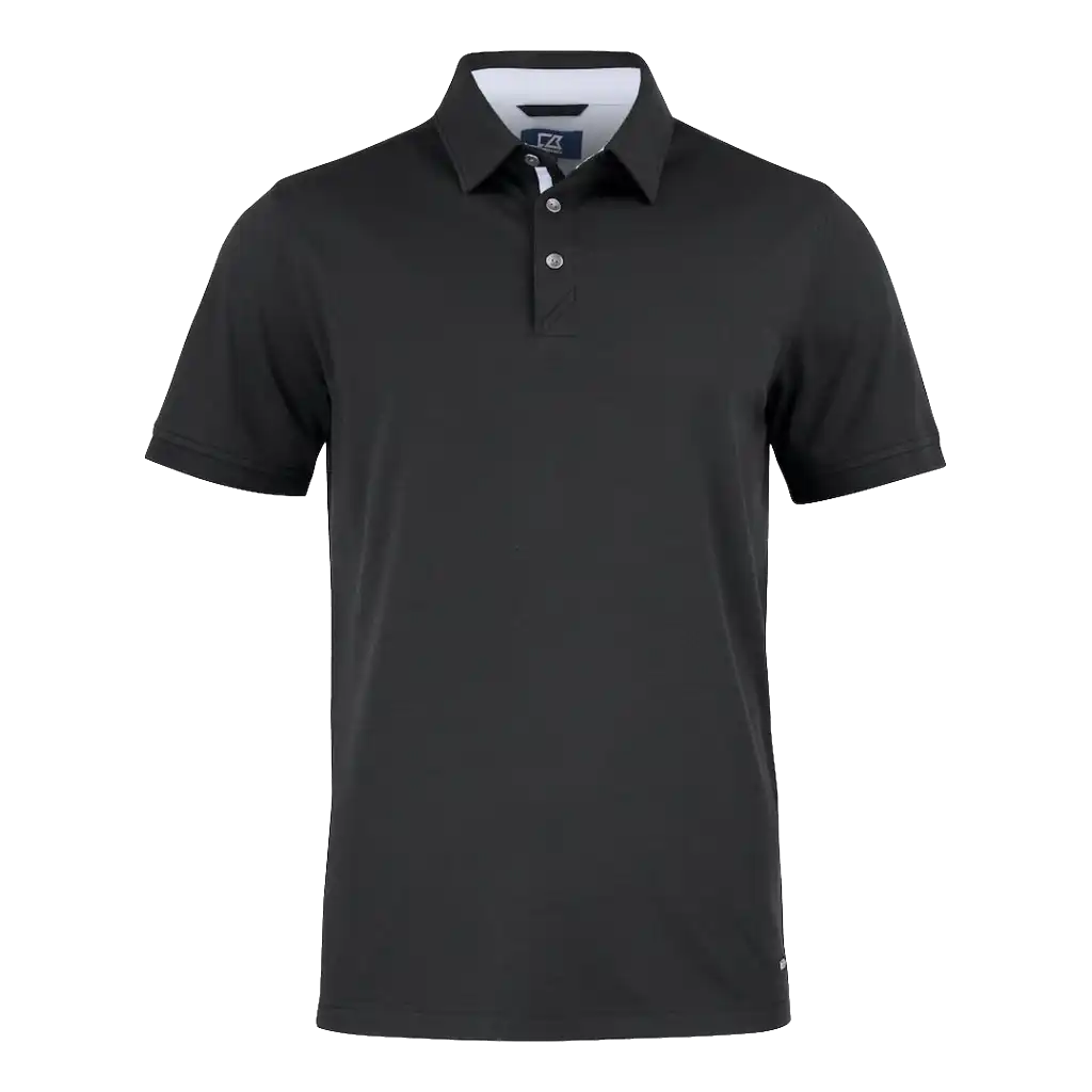 CUTTER & BUCK ADVANTAGE PREMIUM PIKEE MUSTA-laadukas pikeepaita-omalla logolla-ZigiZagi