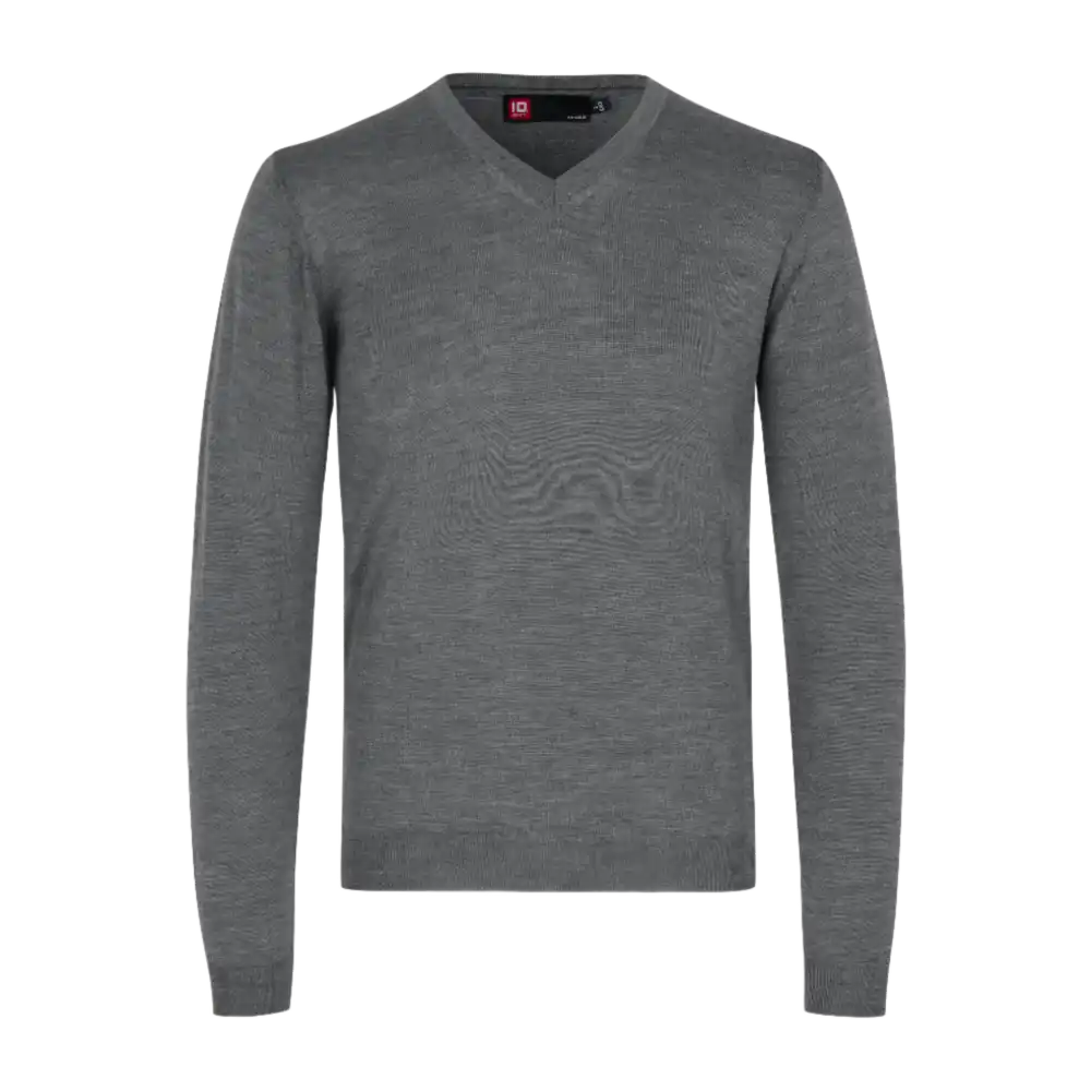 PULLOVER MERINO ID 0640-Grey melange-ZigiZagi