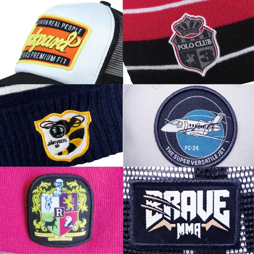 EsimerkkejÀ kangasmerkeistÀ omalla logolla (brodeerattu/painettu)