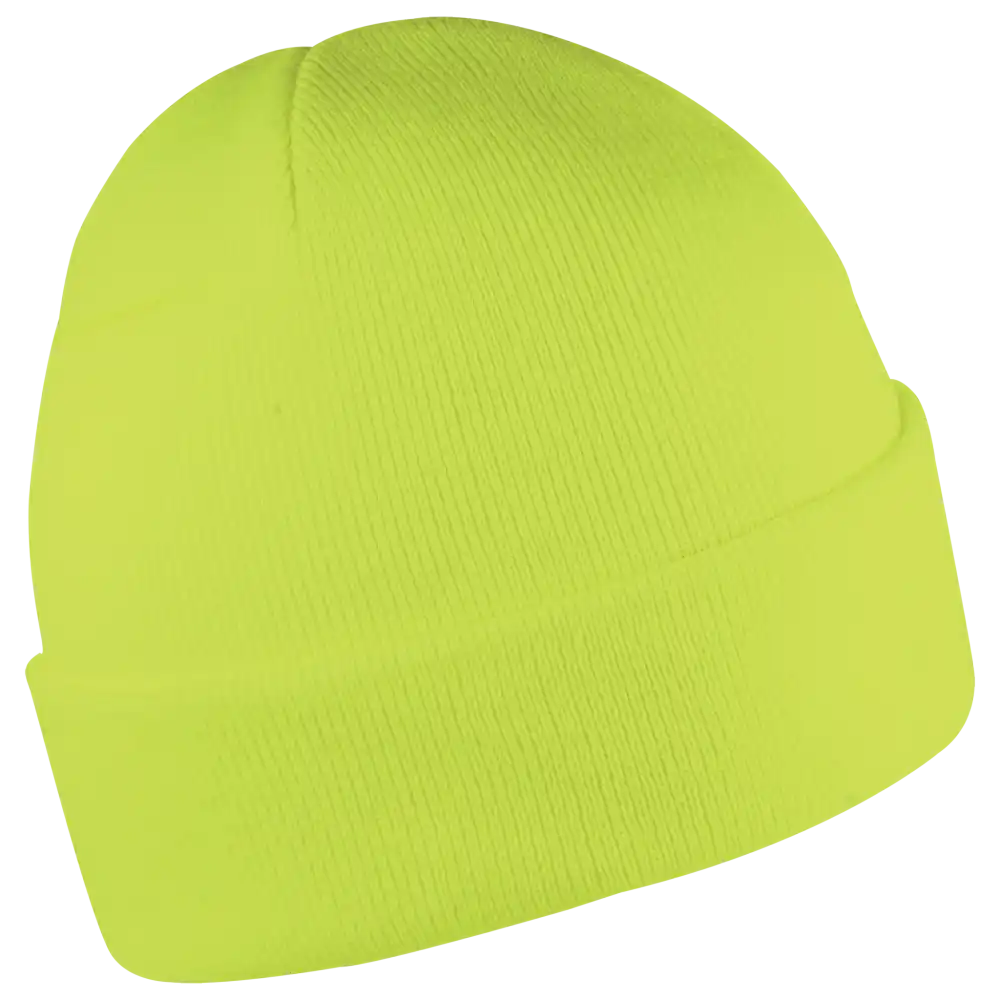 Primary band neon keltainen mainospipo yrityksen logolla.