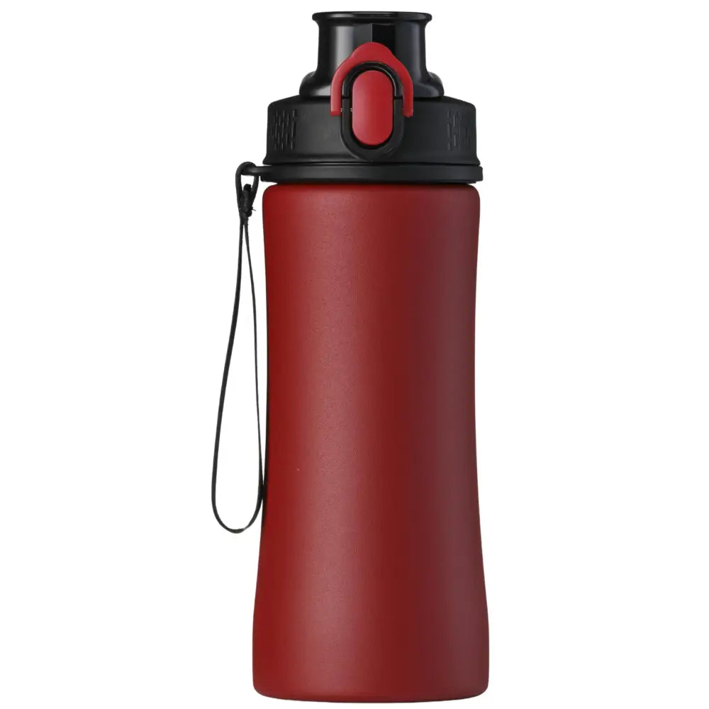 Punainen PRIMO-teräspullo (550 ml) ergonomisella muotoilulla – käytännöllinen henkilöstölahja