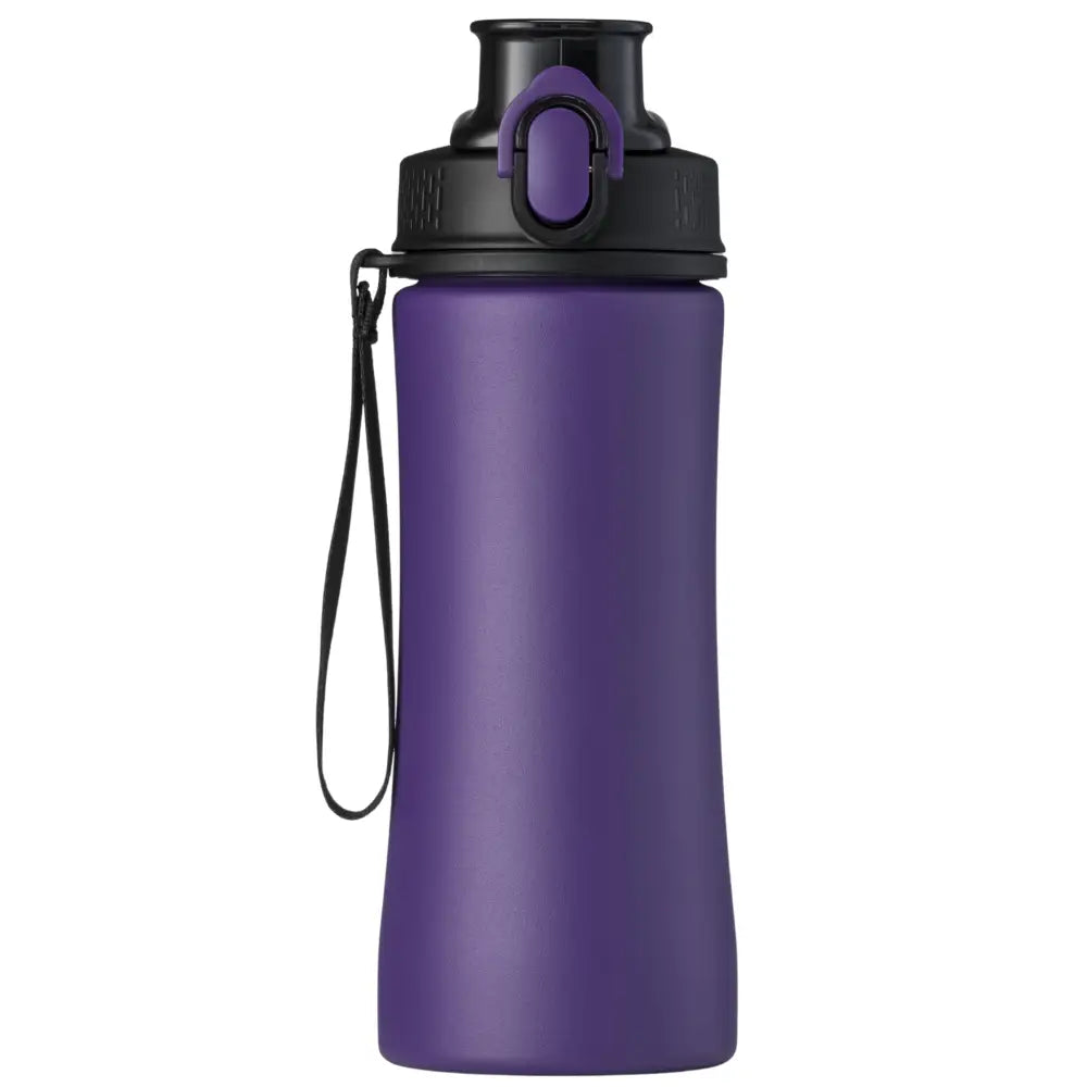 Violetti PRIMO-teräspullo (550 ml) one-click-korkilla – persoonallinen liikelahja