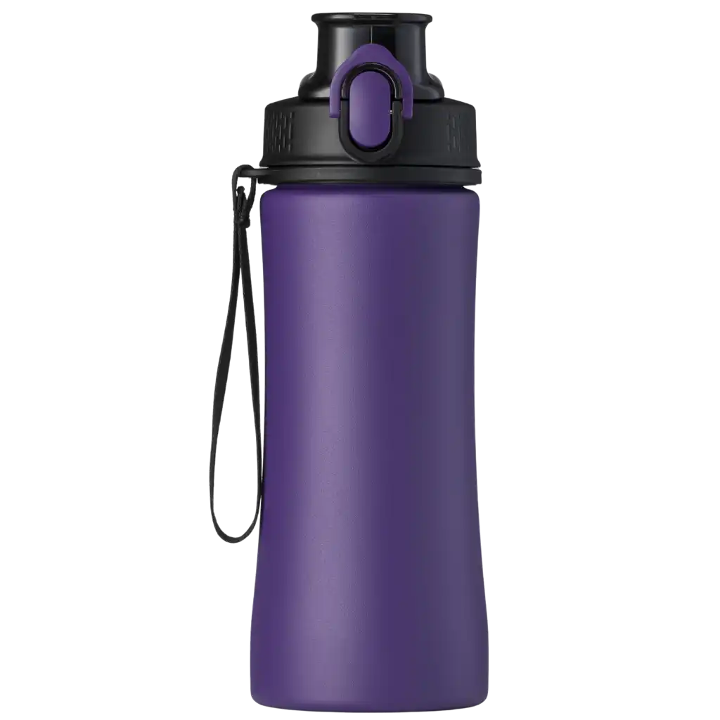 Violetti PRIMO-teräspullo (550 ml) one-click-korkilla – persoonallinen liikelahja