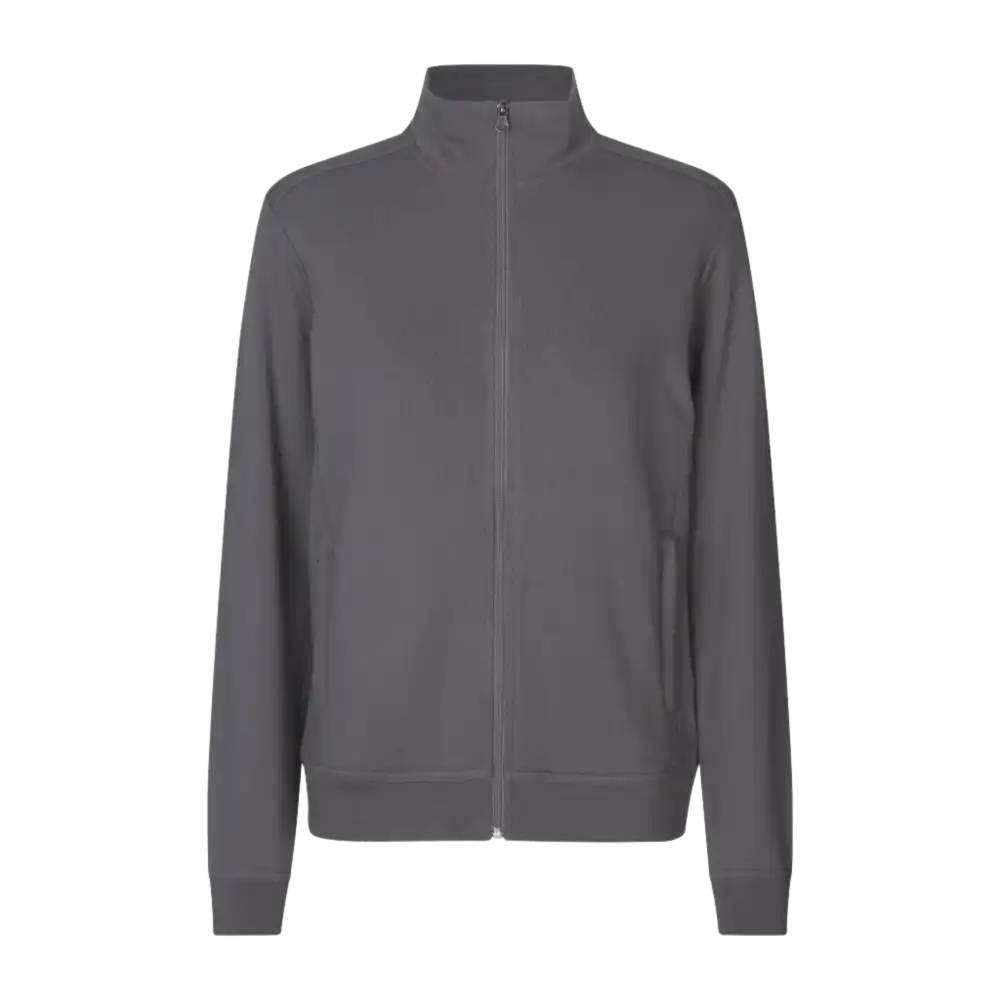 PRO Wear CARE cardigan college takki naiset-ID_Silver grey-harmaa-huppari omalla logolla-hoito työ-hoiva-työ vaate-ZigiZagi