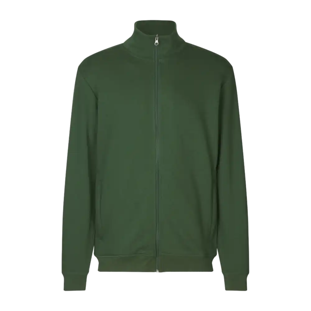 PRO Wear CARE cardigan college takki-ID_bottle green-vihreä-huppari omalla logolla-hoito työ-hoiva-työ vaate-laitospesu-ZigiZagi