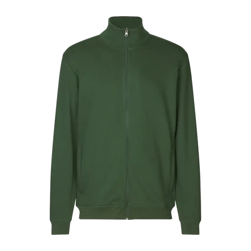 PRO Wear CARE cardigan college takki-ID_bottle green-vihreä-huppari omalla logolla-hoito työ-hoiva-työ vaate-laitospesu-ZigiZagi