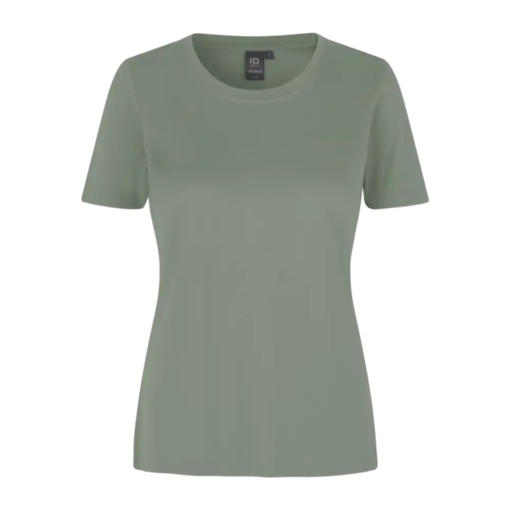 PRO Wear T-shirt 0317 Dusty Green – naisten T-paita omalla logolla, kestävä 80 °C pesuun, ISO 15797 -sertifioitu Water Transfer -painatus