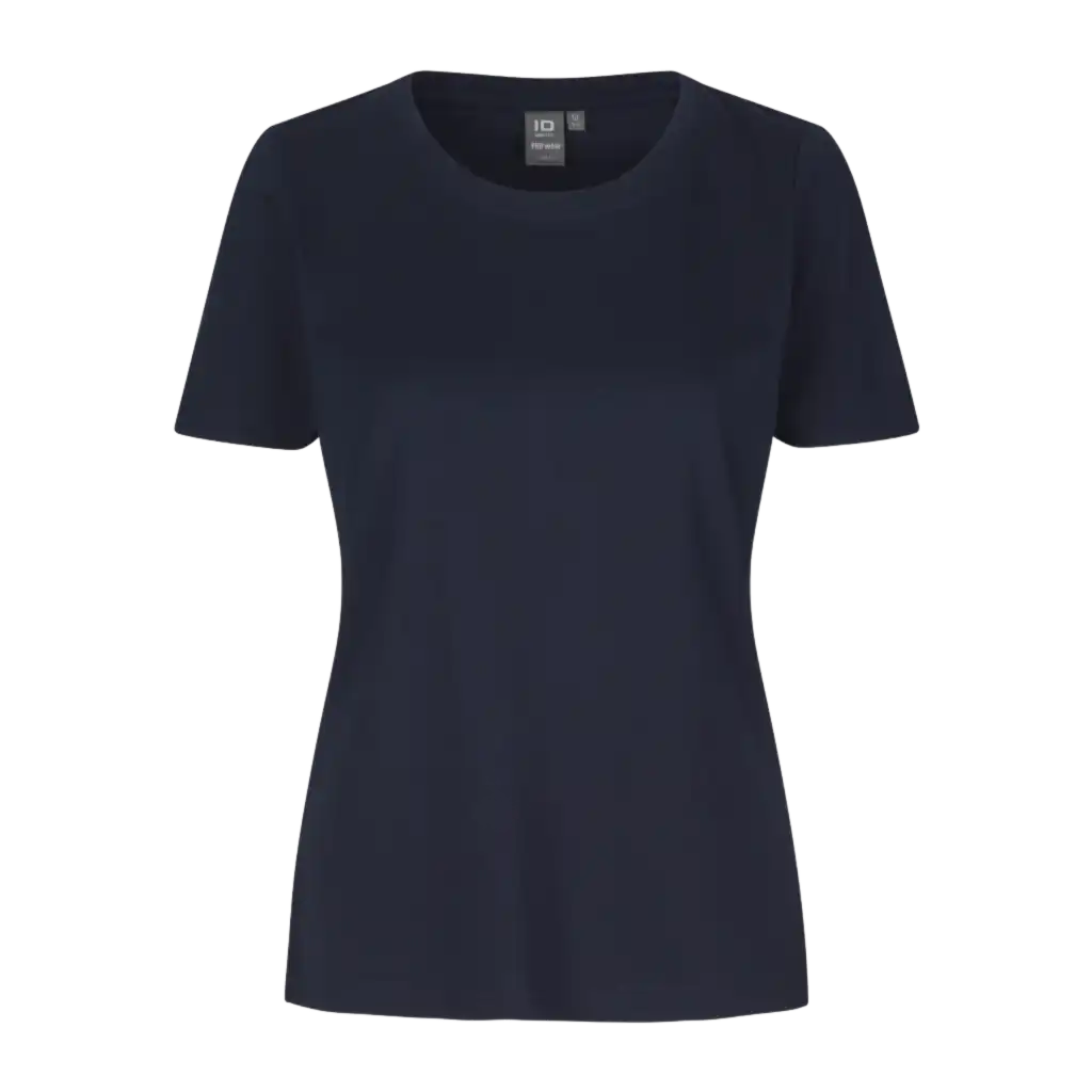 PRO Wear T-shirt 0317 Navy – teollisuuspesun ja rumpukuivauksen kestävä naisten T-paita omalla logolla, Water Transfer -logopainatus