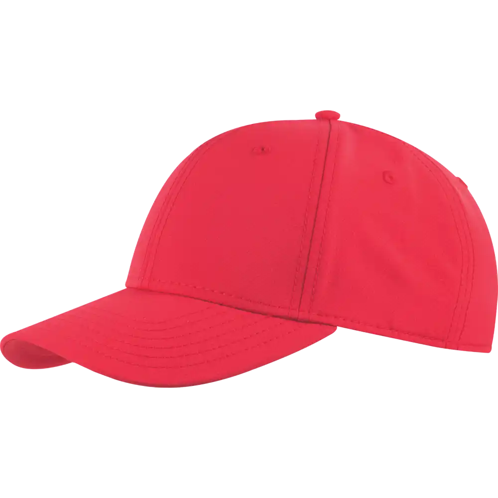 Punainen Quick Dry lippis omalla logolla.