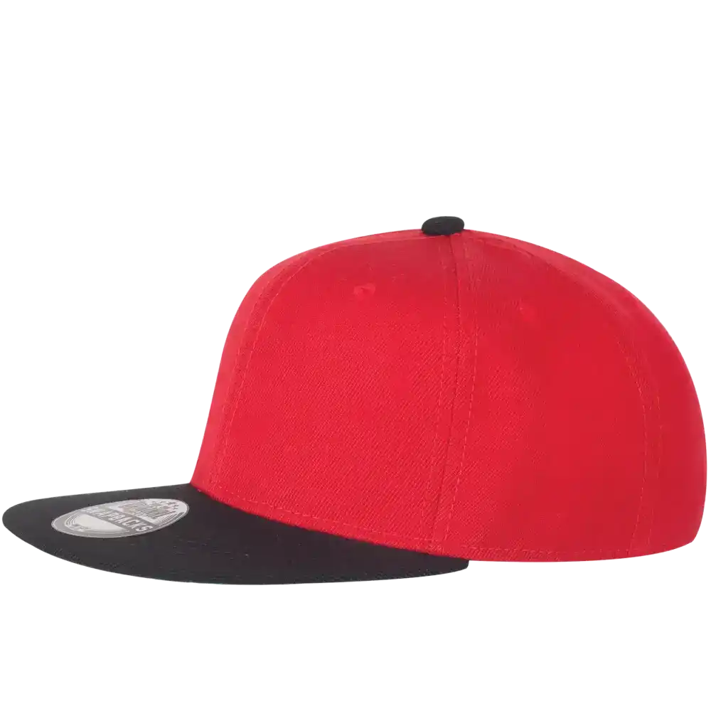 Retro snapback lippis punainen omalla logolla.