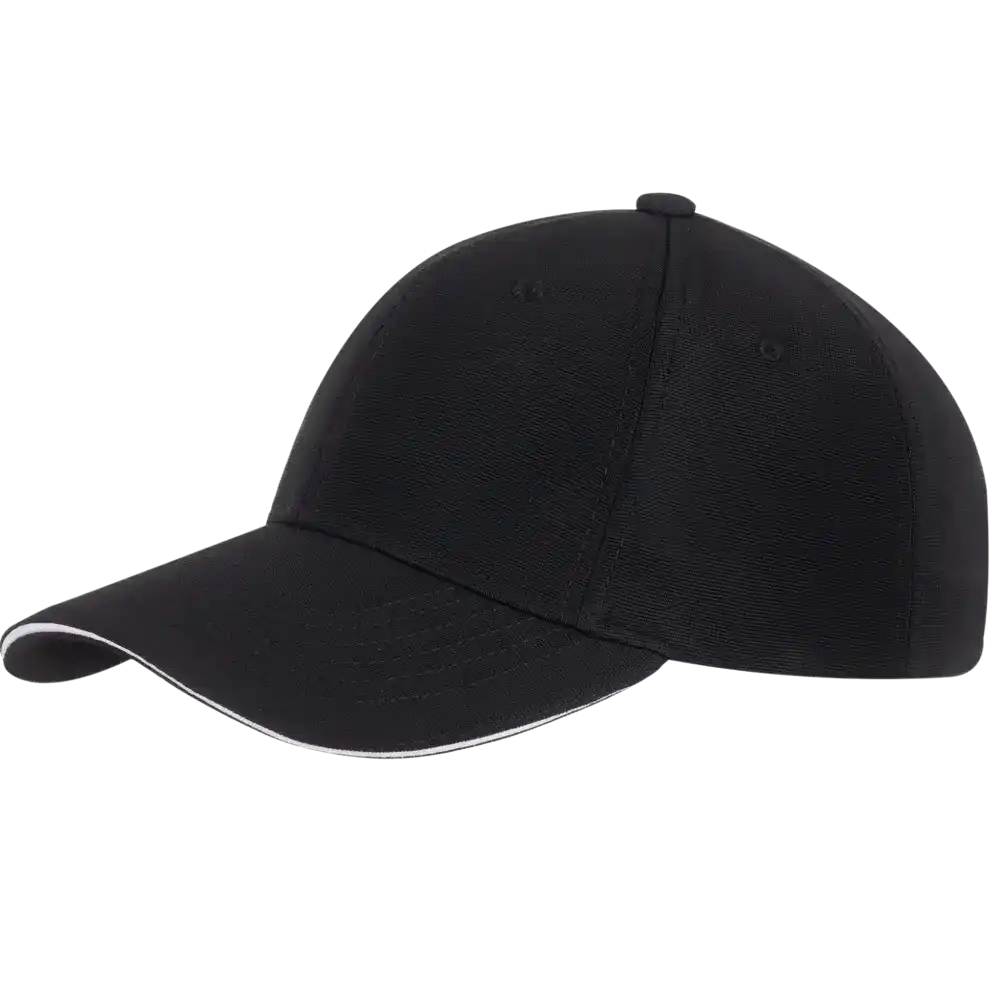 Ribbed lippis omalla logolla, vÀri Musta