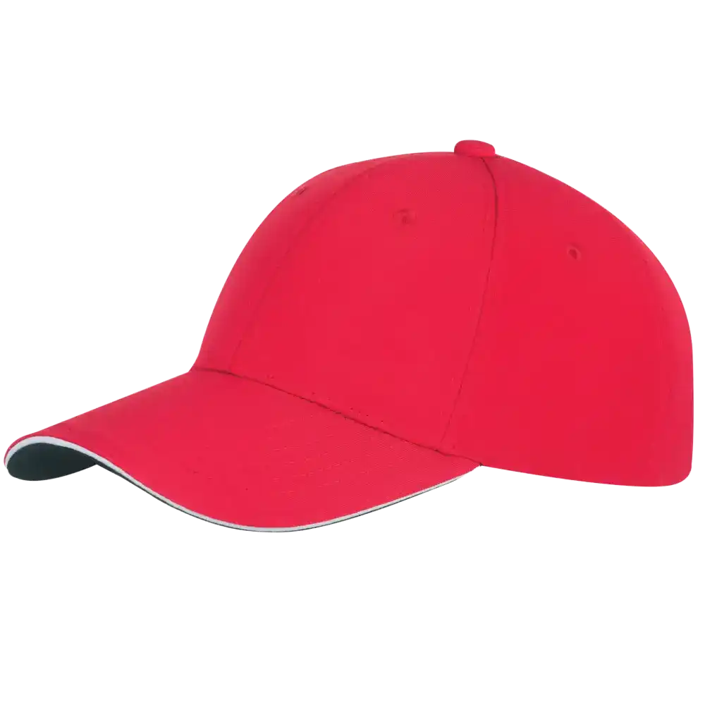 Ribbed lippis omalla logolla, väri Punainen.