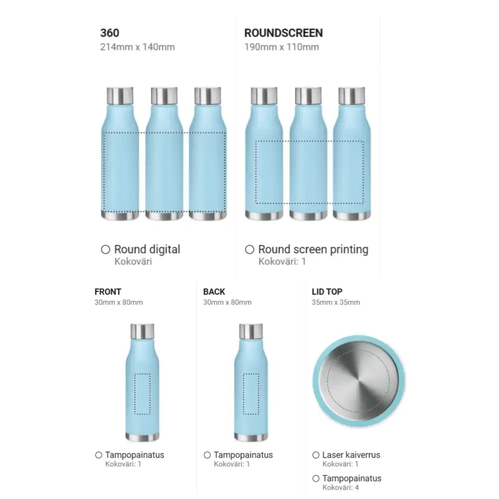 RPET 600 ml juomapullo kumisella pinnalla alk. 3.95€ - ULKOILU JA VAPAA-AIKA