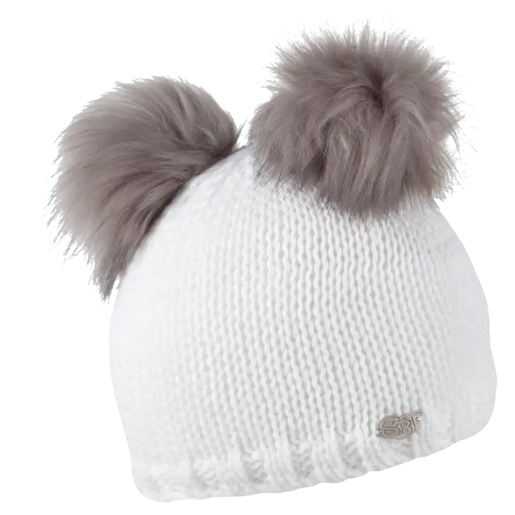 Sabbot Irenka SA1159 – lasten kaksitupsuinen fleecevuorattu pipo, valkoinen