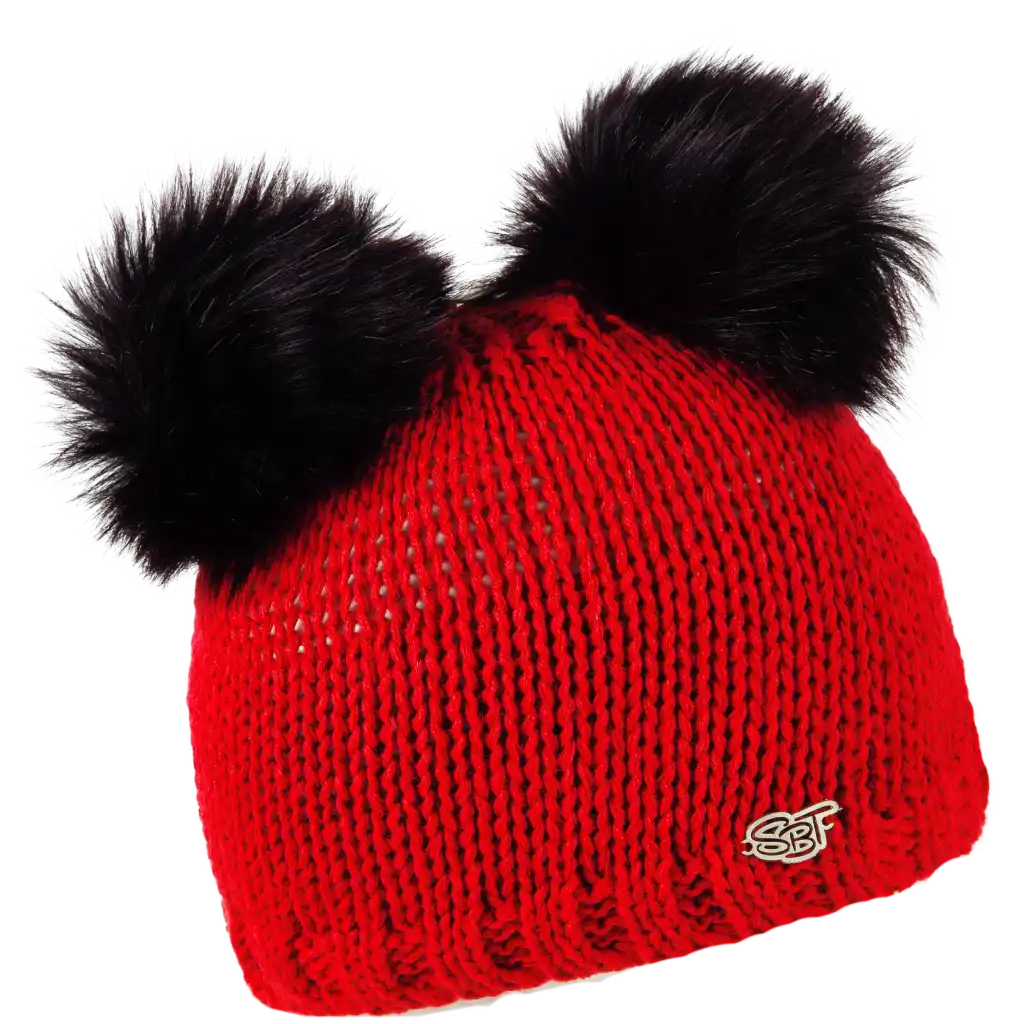 Sabbot Irenka SA1159 – lasten kaksitupsuinen fleecevuorattu pipo, punainen