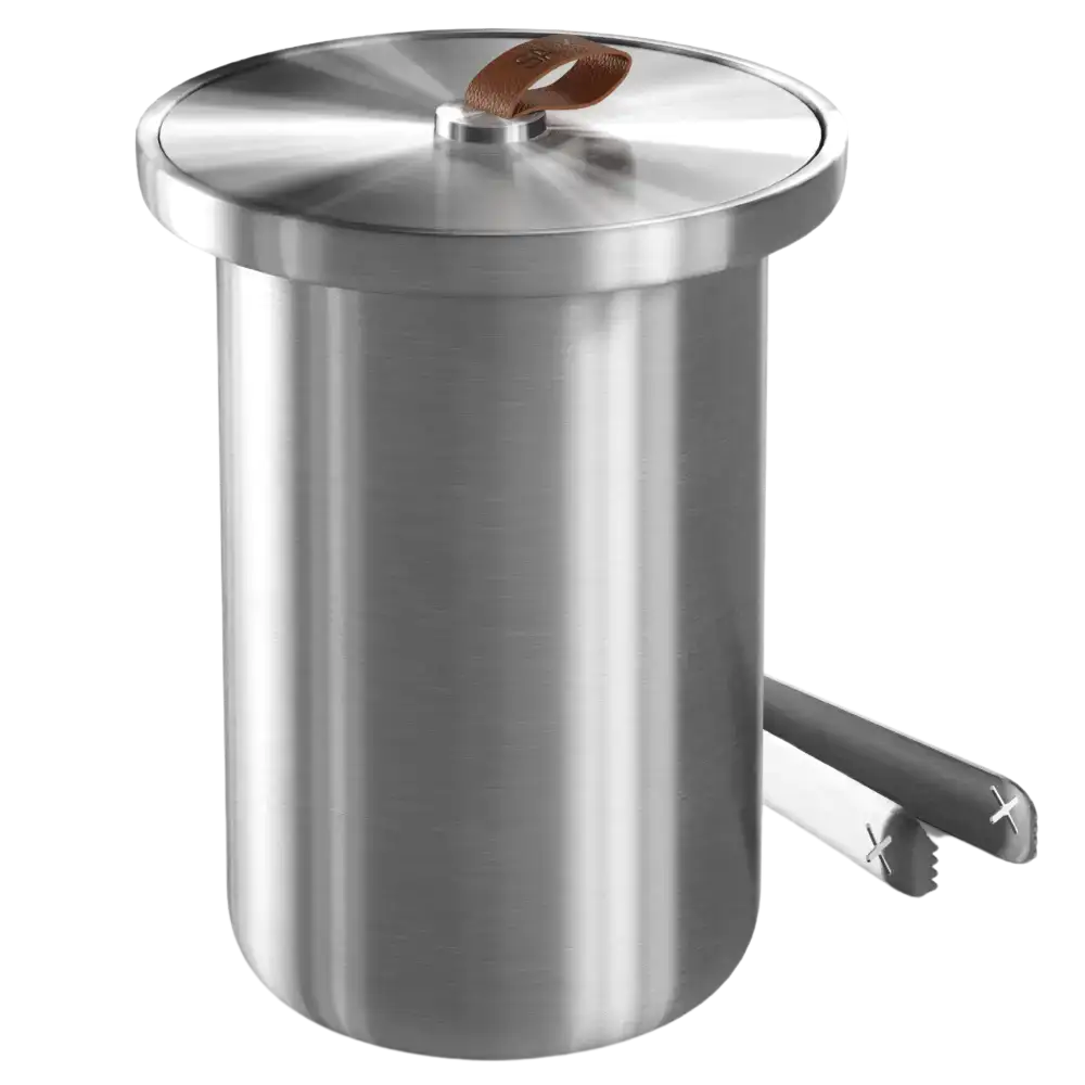 SACKit Wine Cooler viininjäähdytin suljettuna – terästä ja nahkaa, premium-yrityslahja