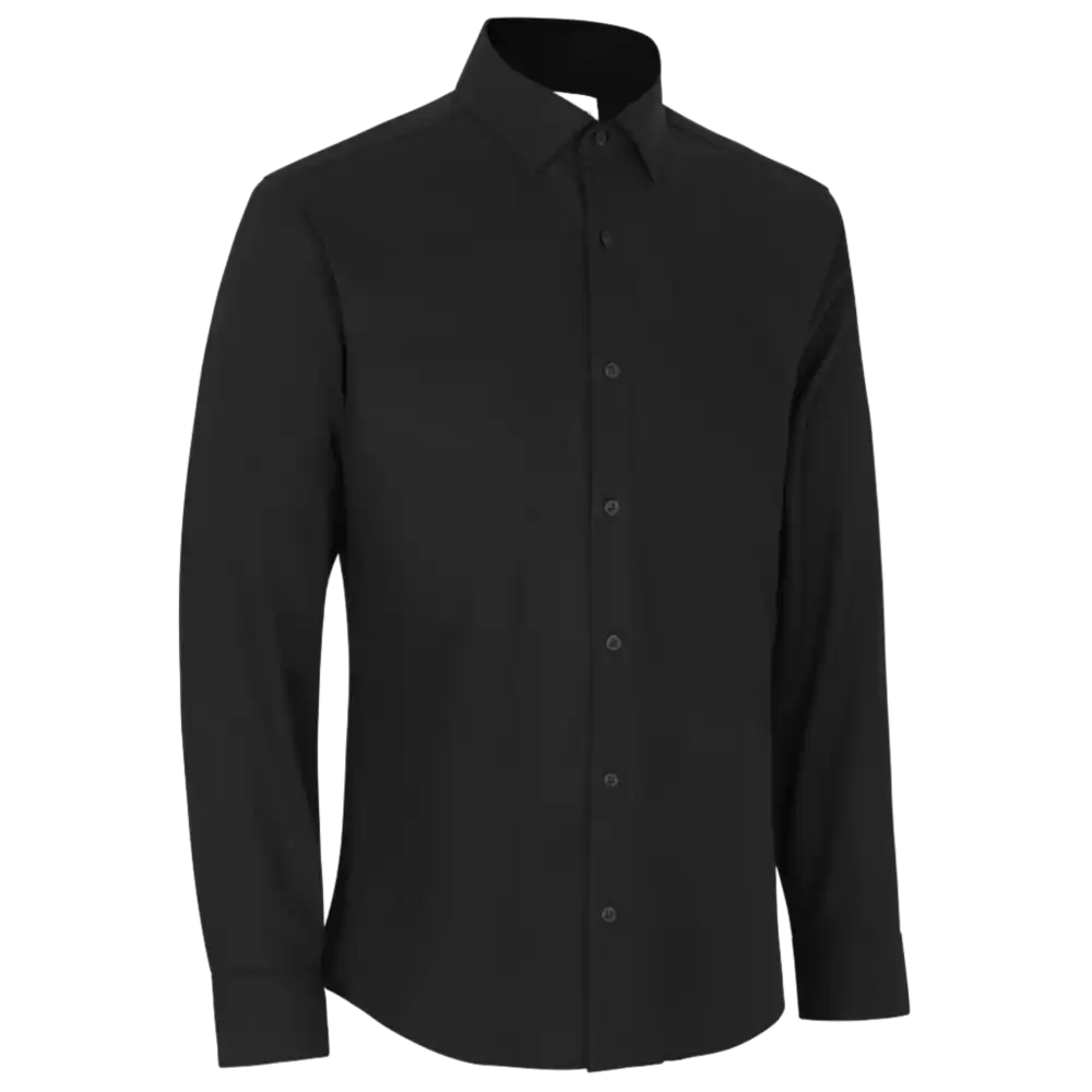 SEVEN SEAS Hybrid kauluspaita slim-Black-ZigiZagi