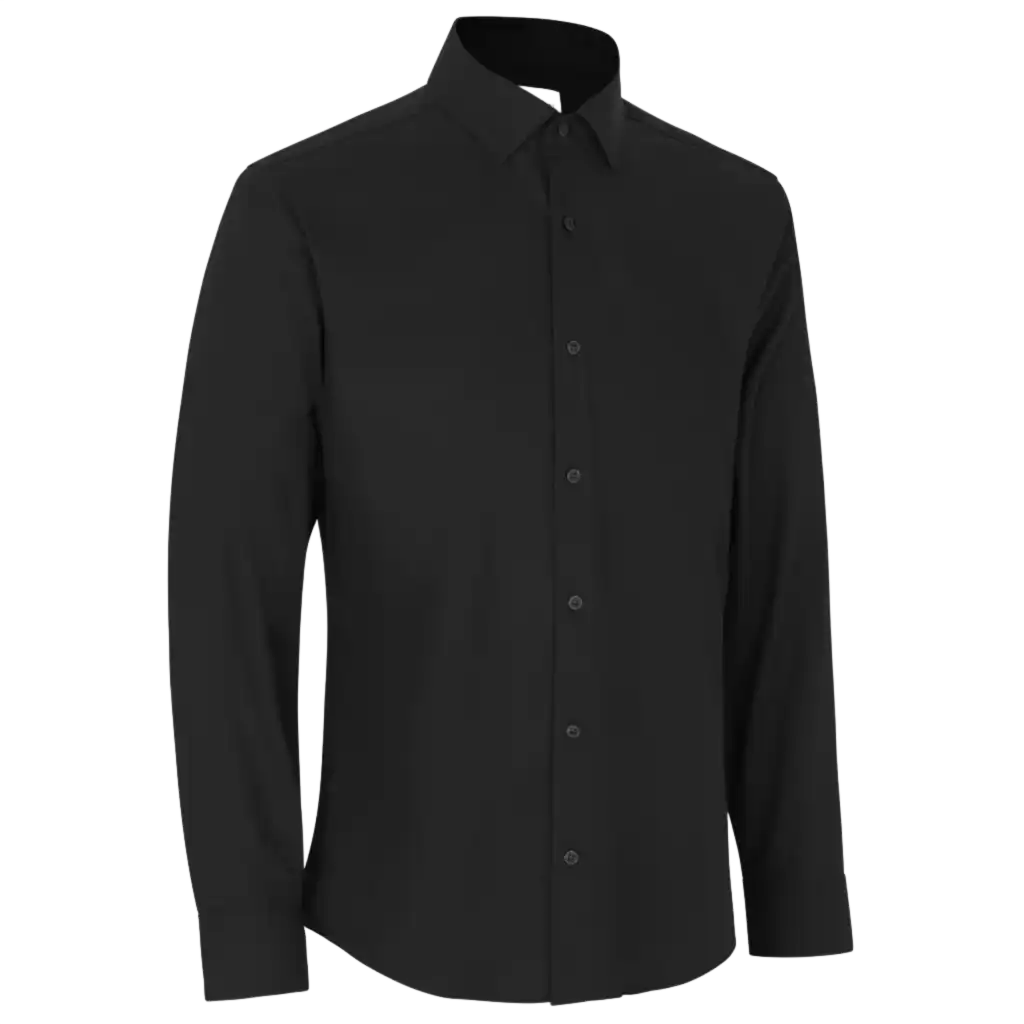 SEVEN SEAS Hybrid kauluspaita slim-Black-ZigiZagi