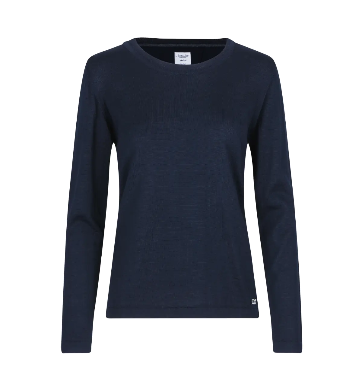 SEVEN SEAS The Knit S640 naisten pyöreäpääntieinen merinovillasekoiteneule, tummansininen, edestä