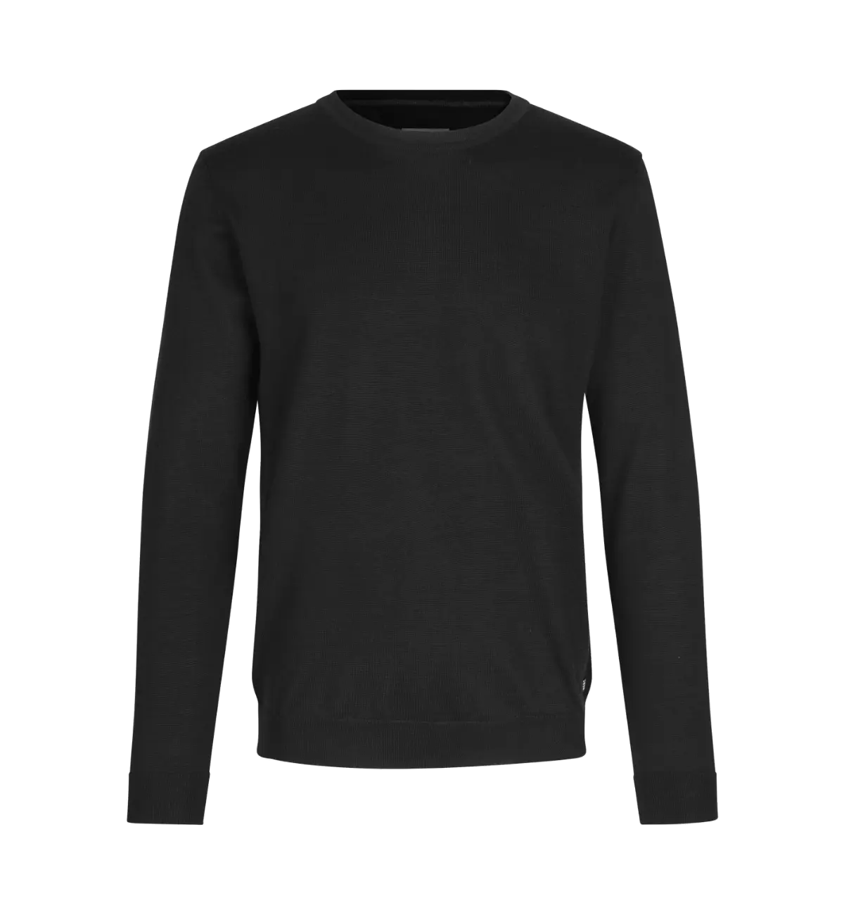 SEVEN SEAS The Knit S650 miesten pyöreäpääntieinen merinovillasekoiteneule, musta, edestä