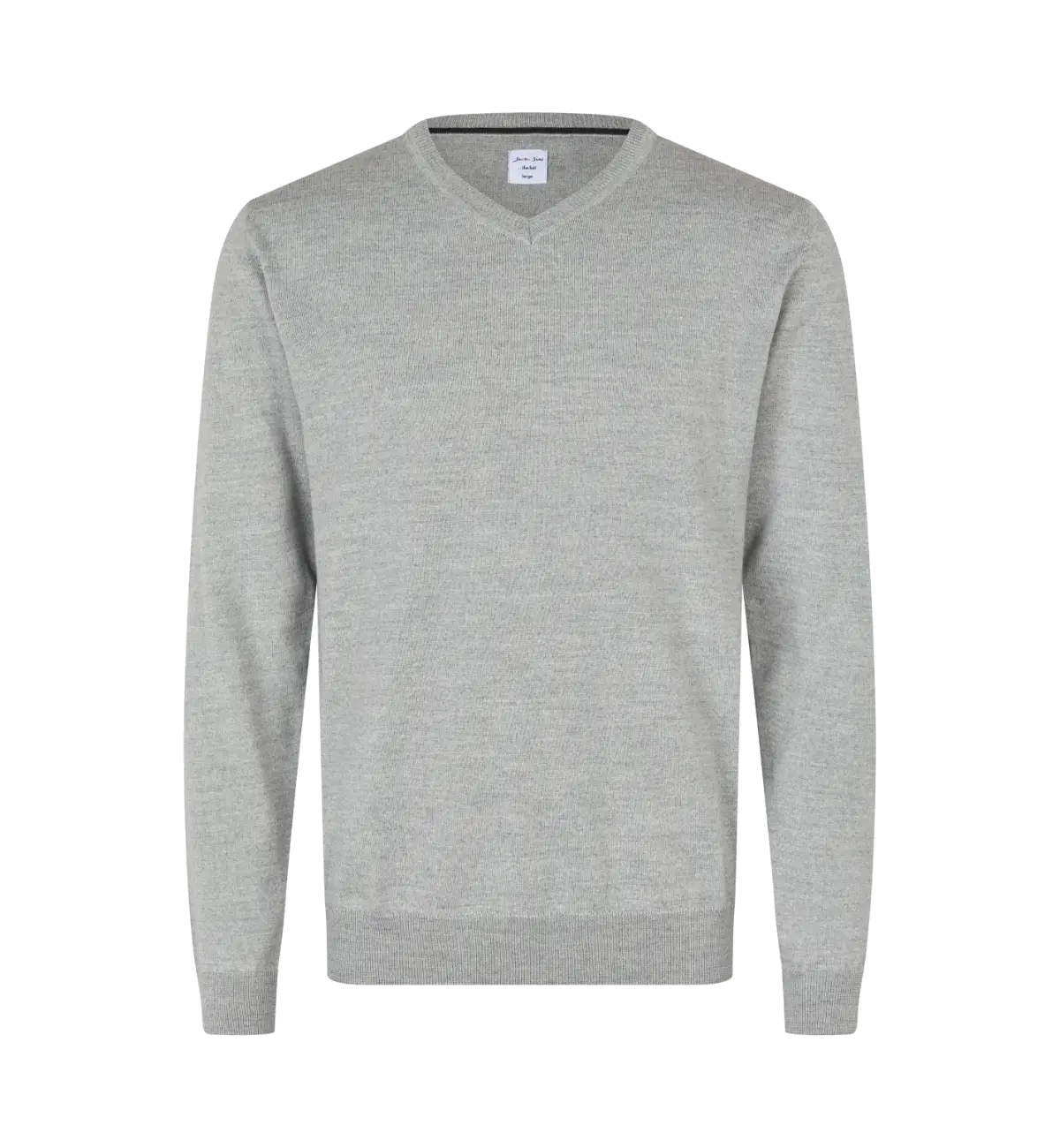 SEVEN SEAS The Knit S670 miesten V-pääntieinen merinovillasekoiteneule, vaaleanharmaa meleerattu, edestä