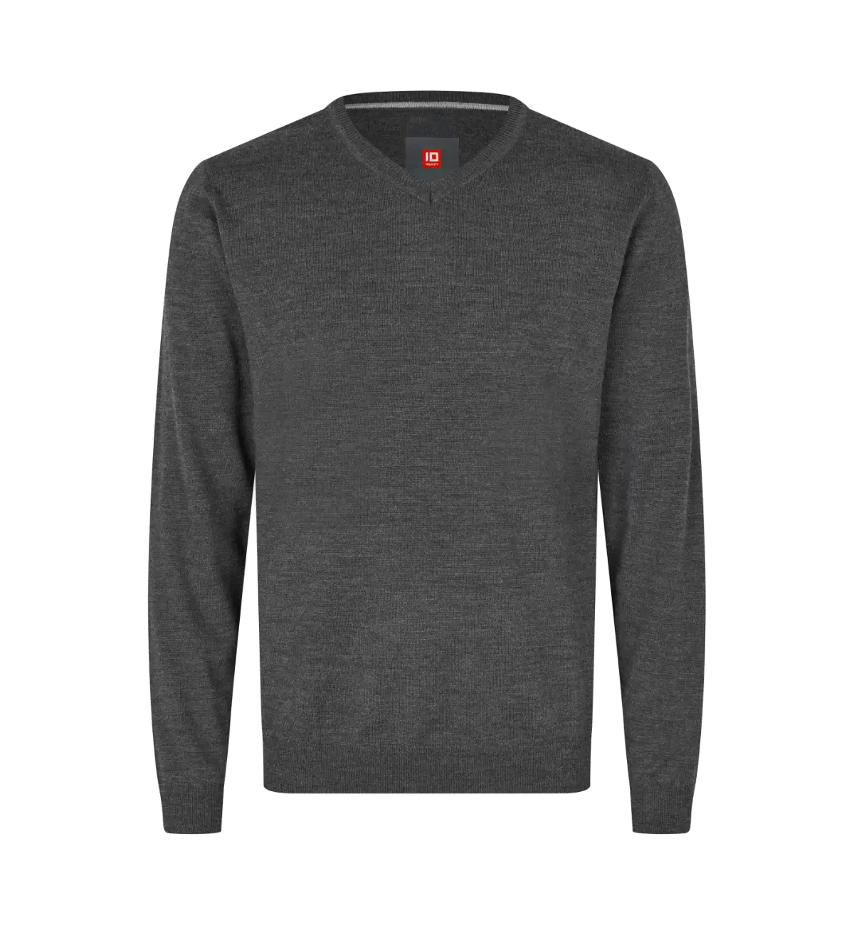 SEVEN SEAS The Knit S670 miesten V-pääntieinen merinovillasekoiteneule, tummanharmaa meleerattu, edestä