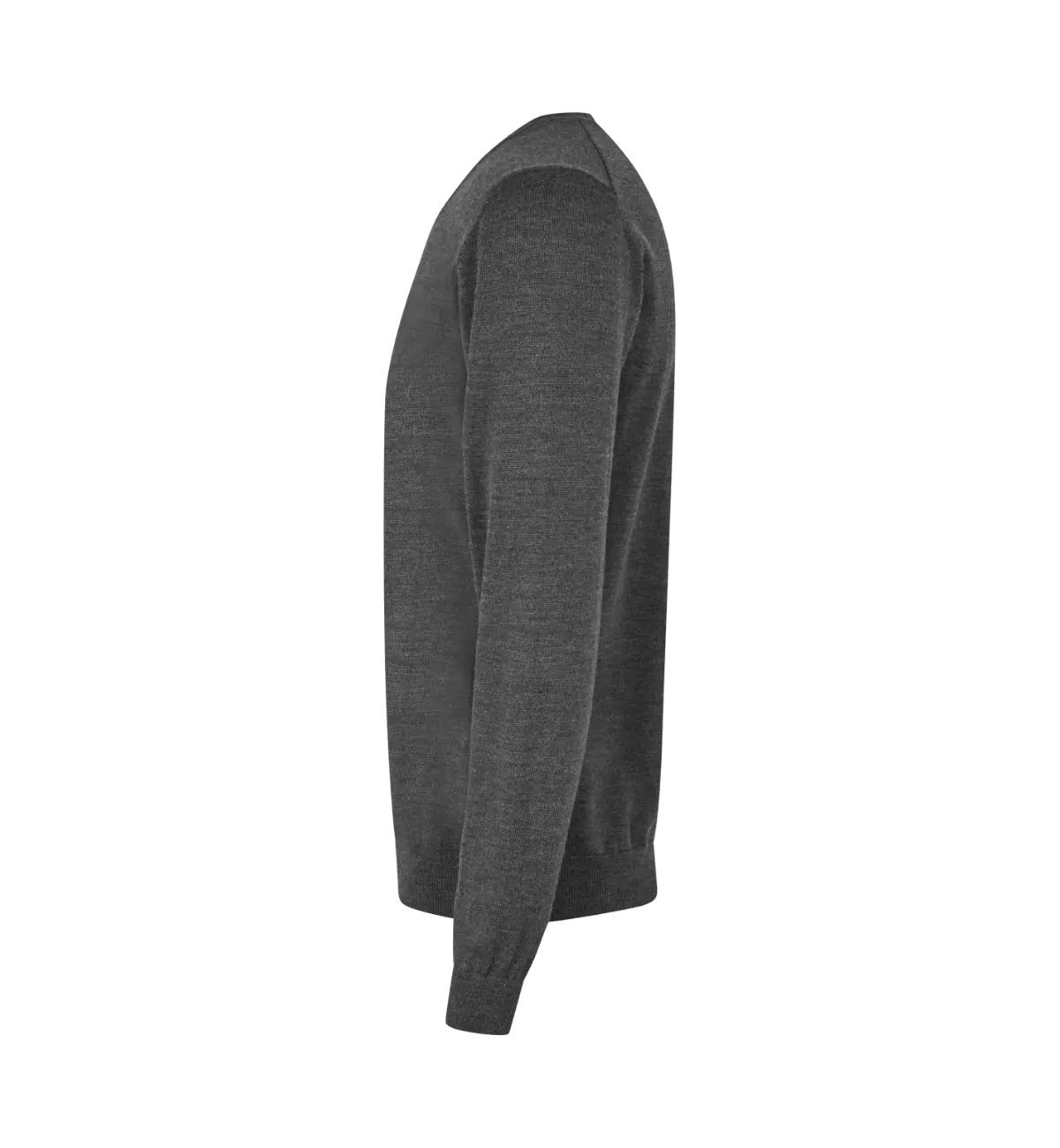 SEVEN SEAS The Knit S670 miesten V-pääntieinen merinovillasekoiteneule, tummanharmaa meleerattu, sivulta