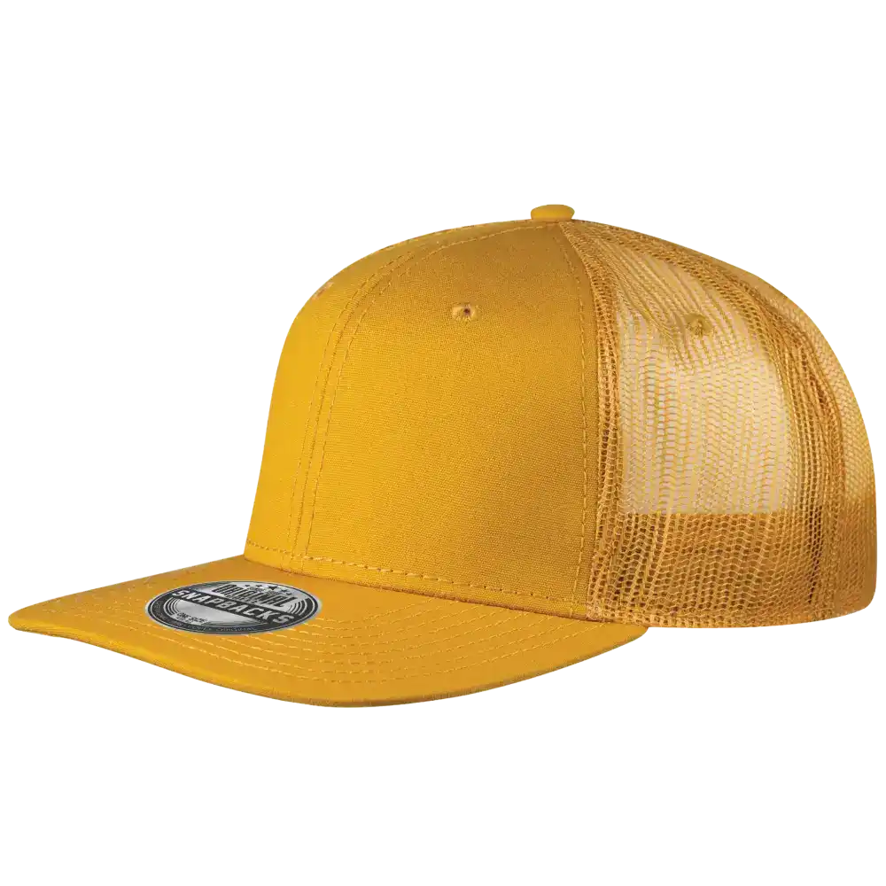 Snap Mesh snapback lippis omalla logolla, väri Mustard